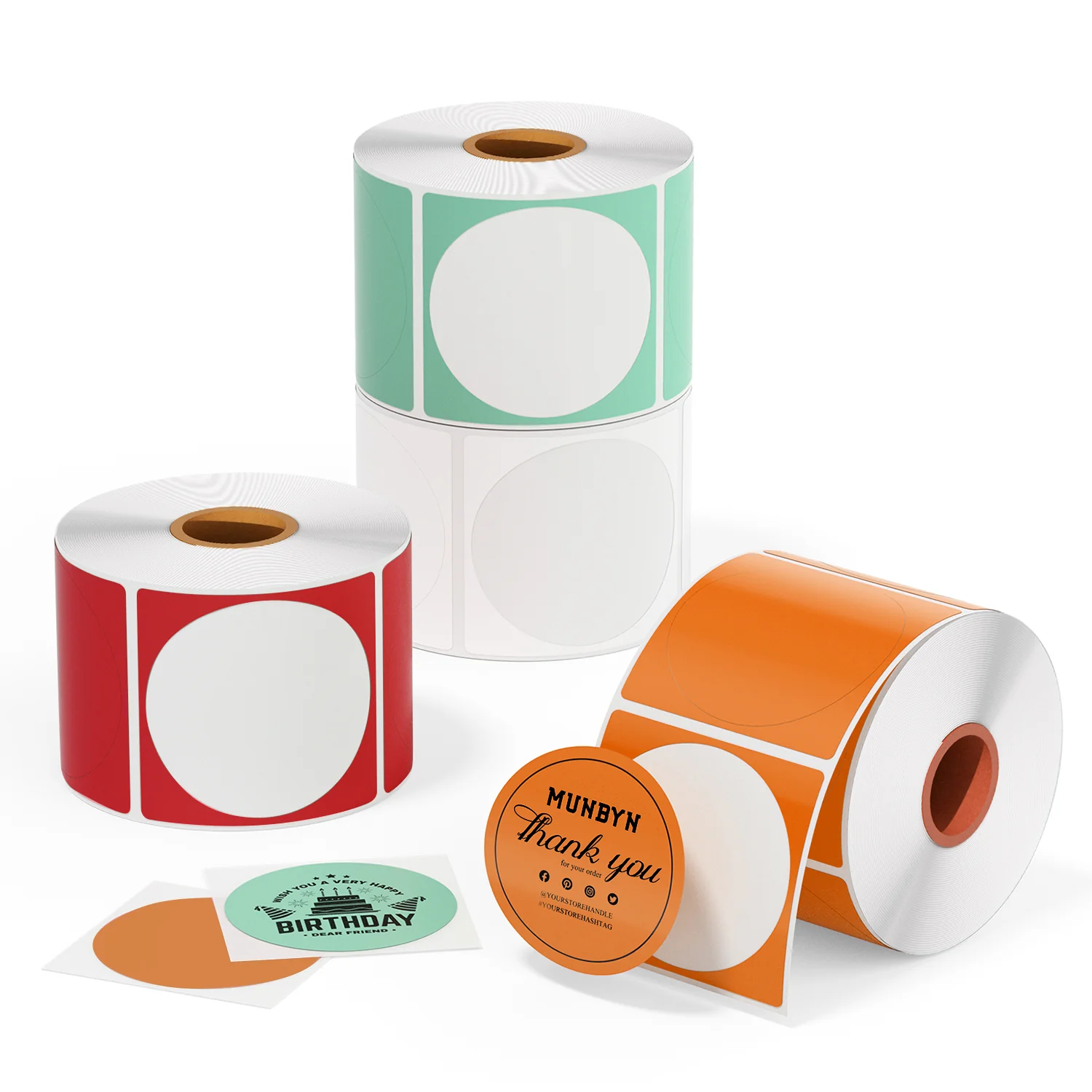 MUNBYN 2" Circle Color Thermal Labels Kit for Product and Logo Stickers - Image 4