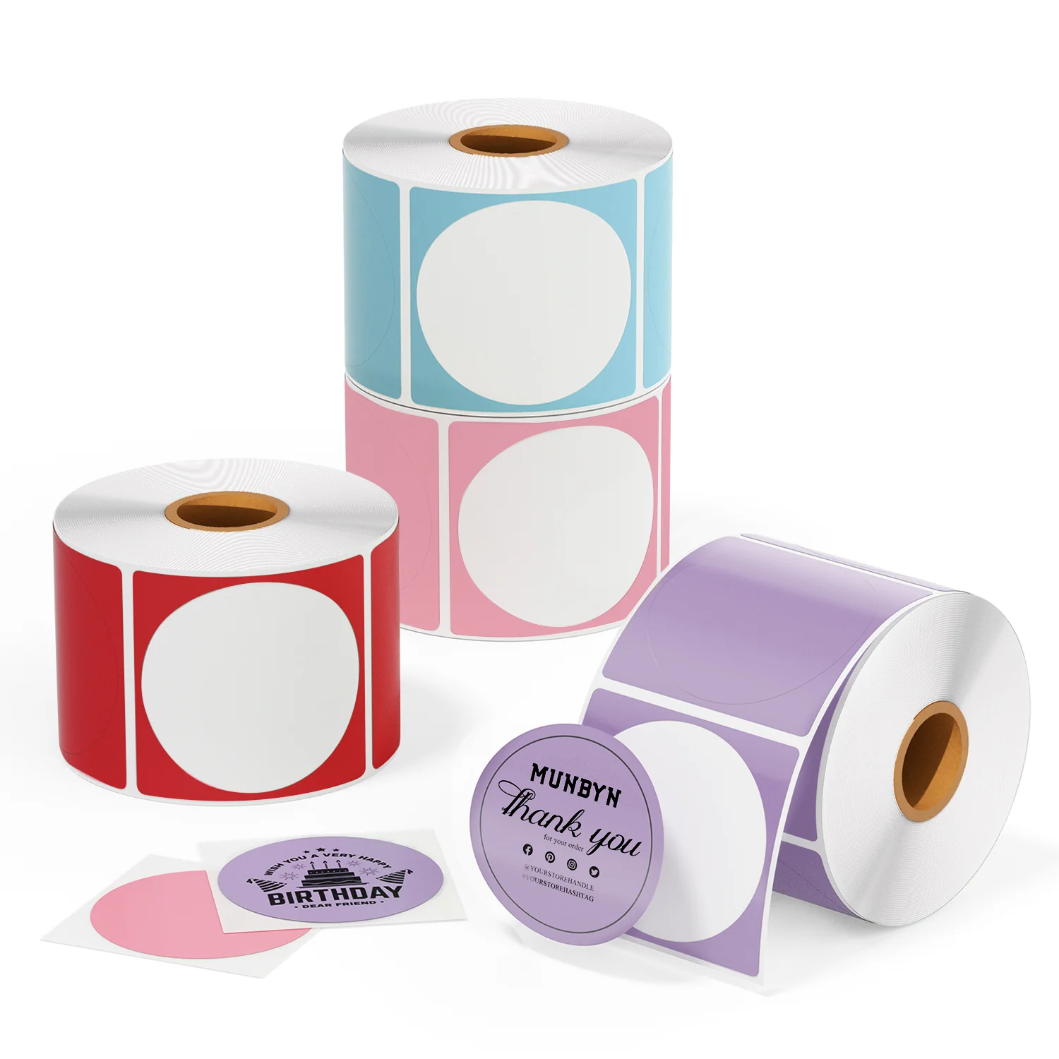 MUNBYN 2" Circle Color Thermal Labels Kit for Product and Logo Stickers - Image 5