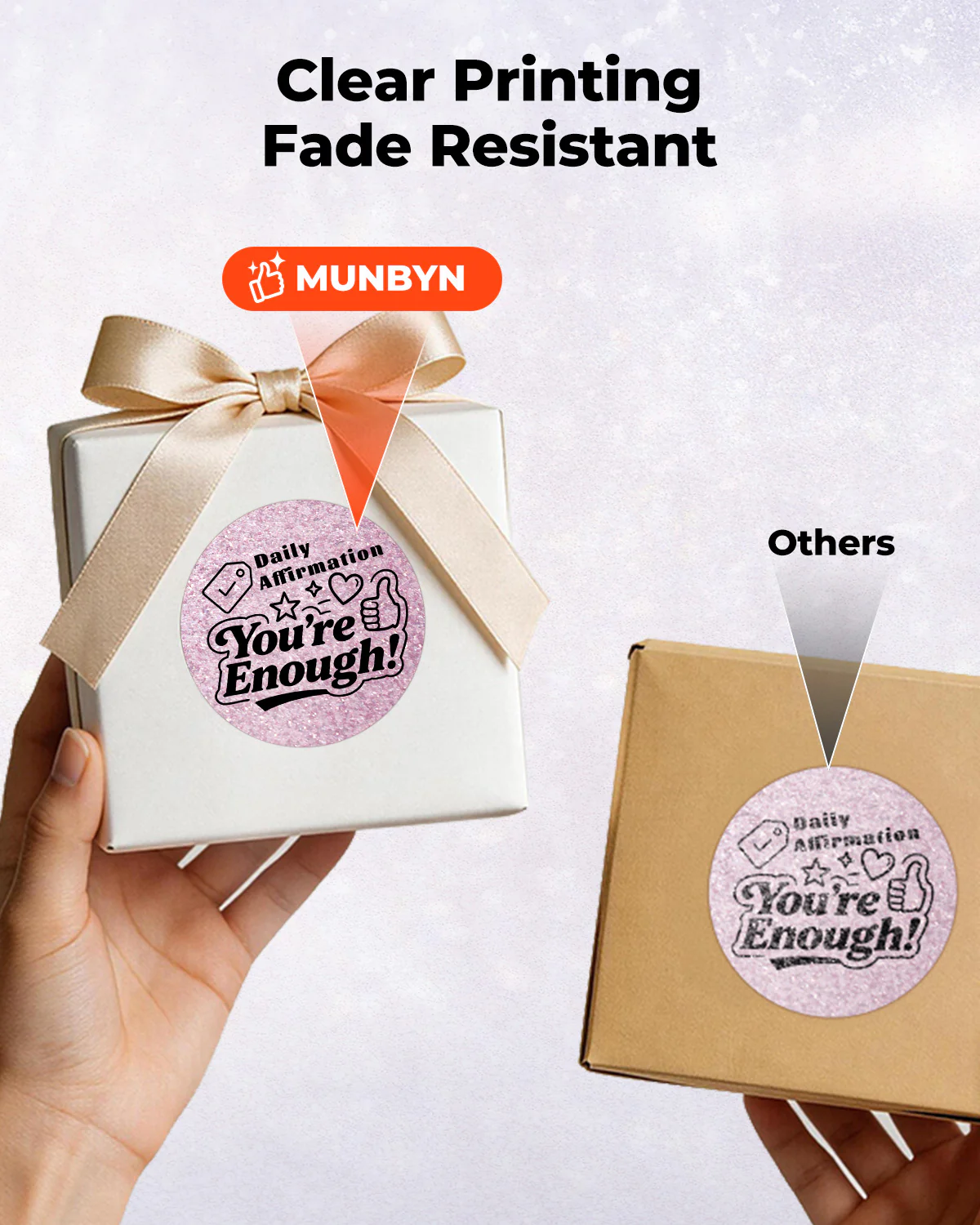MUNBYN 2" Glitter Thermal Labels for Branding Stickers - Image 12