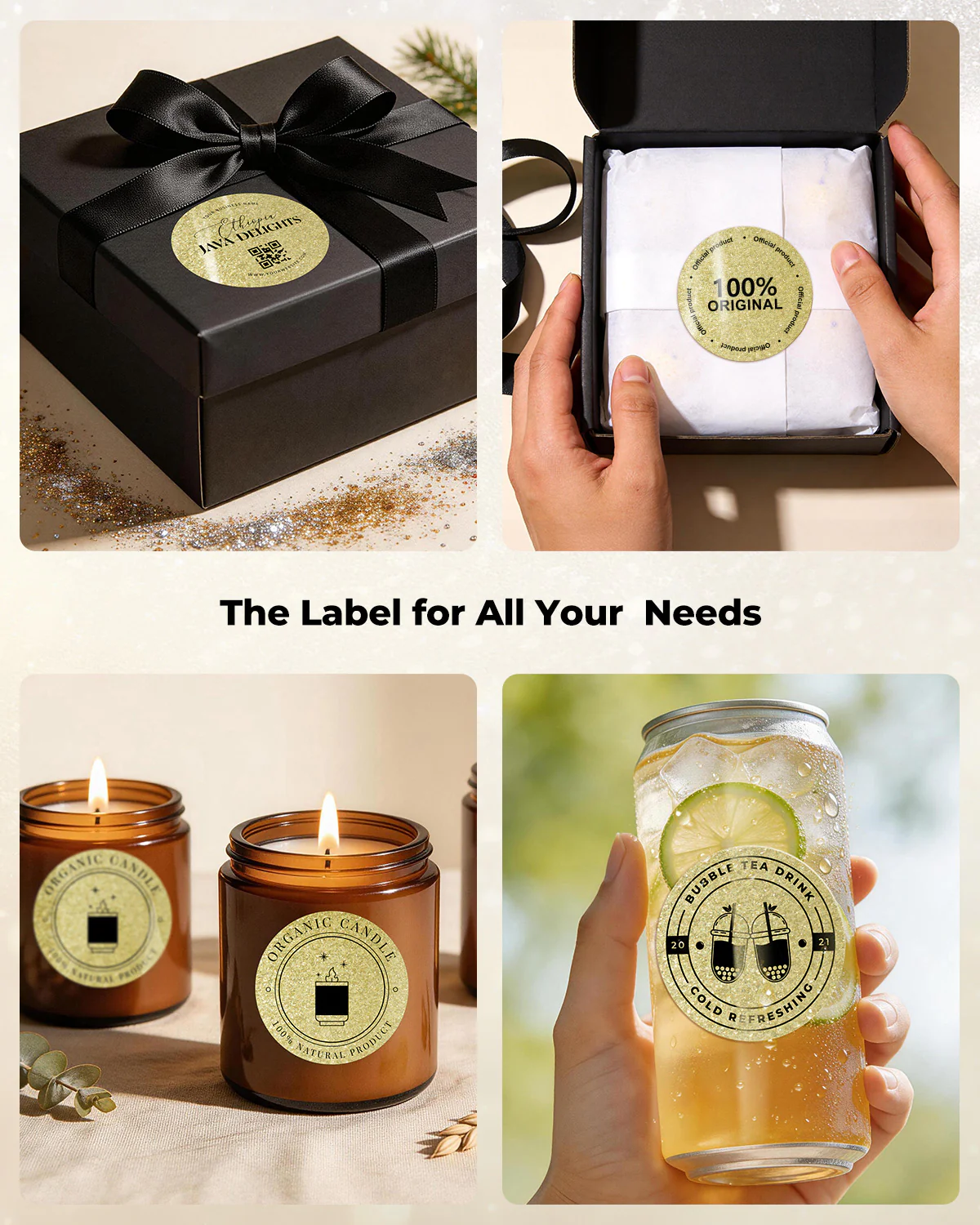 MUNBYN 2" Glitter Thermal Labels for Branding Stickers - Image 19