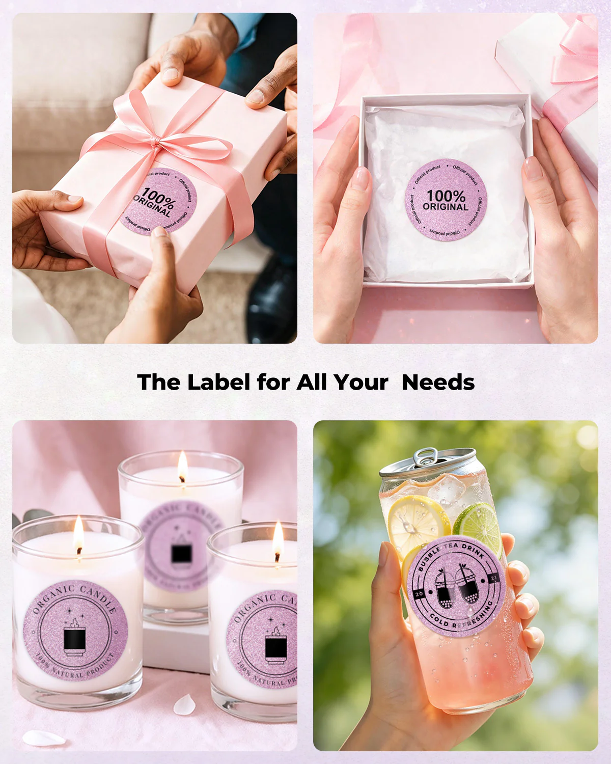 MUNBYN 2" Glitter Thermal Labels for Branding Stickers - Image 24