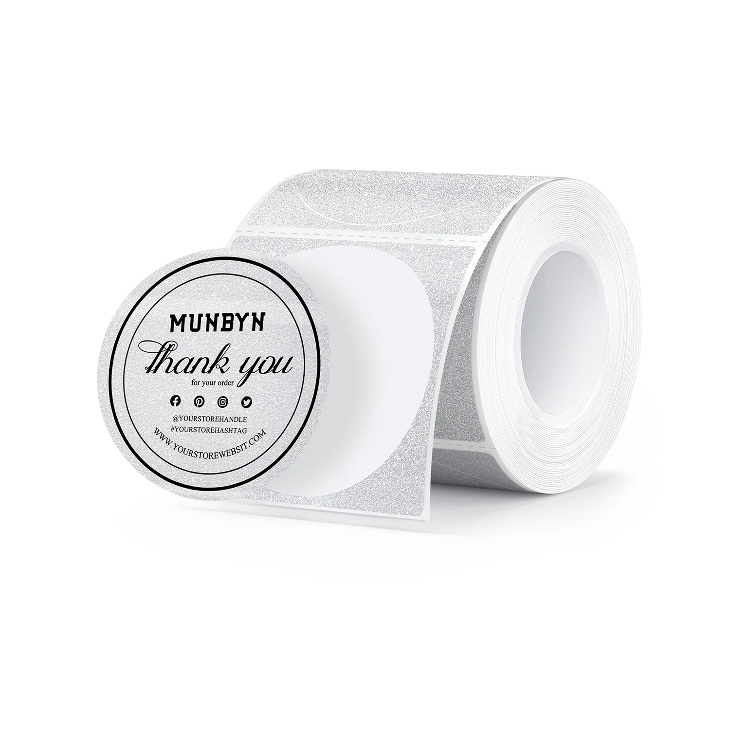 MUNBYN 2" Glitter Thermal Labels for Branding Stickers - Image 3