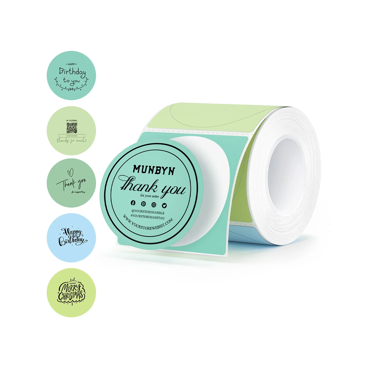 MUNBYN 2" Macaron Round Thermal Labels for Product and Packaging Stickers - Image 2