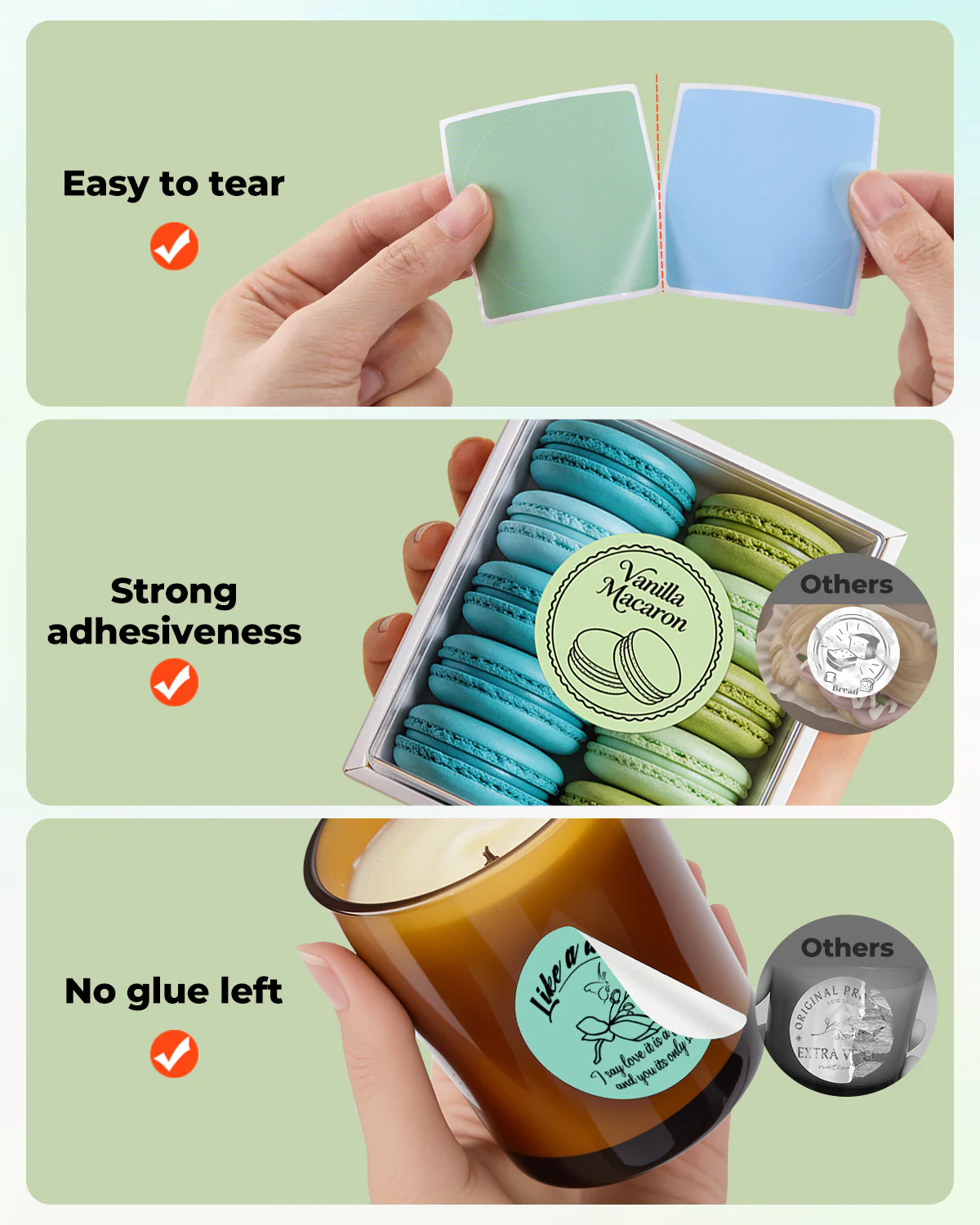 MUNBYN 2" Macaron Round Thermal Labels for Product and Packaging Stickers - Image 4