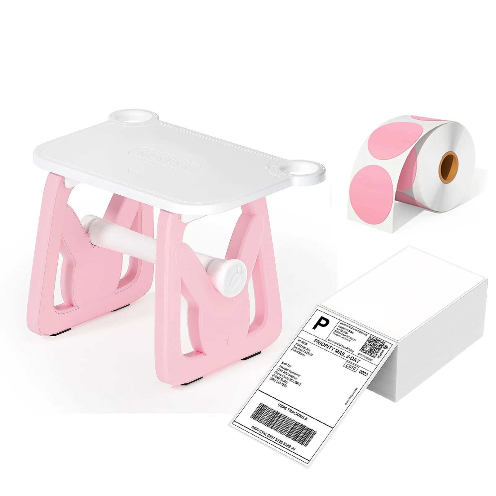 MUNBYN ILH02 3-in-1 Label Holder for Printer and Roll Storage - Image 11