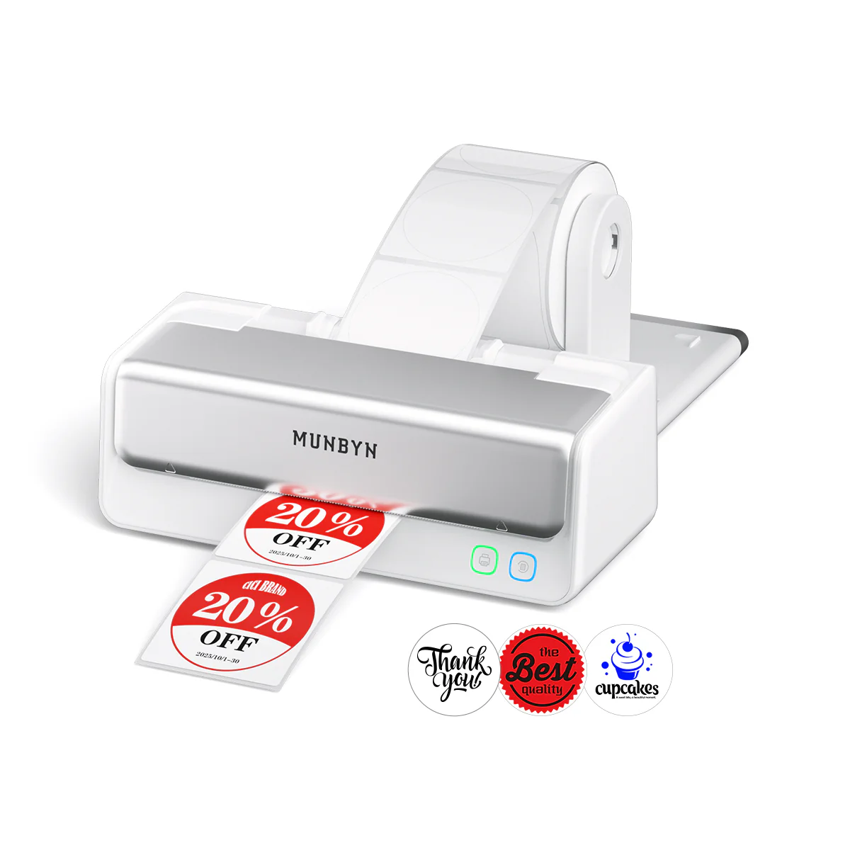 MUNBYN RW405B Dual-Color Bluetooth Thermal Label Printer with Label Holder - Image 16