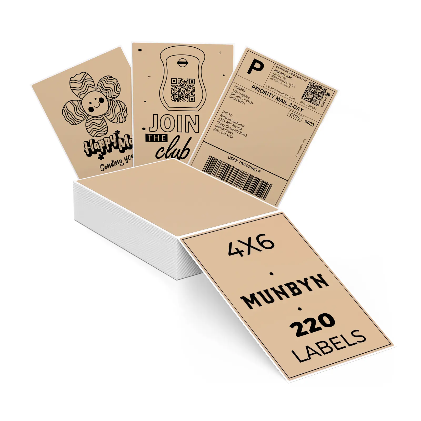 MUNBYN 4x6 Brown Fan-Fold Direct Thermal Shipping Labels - Image 9