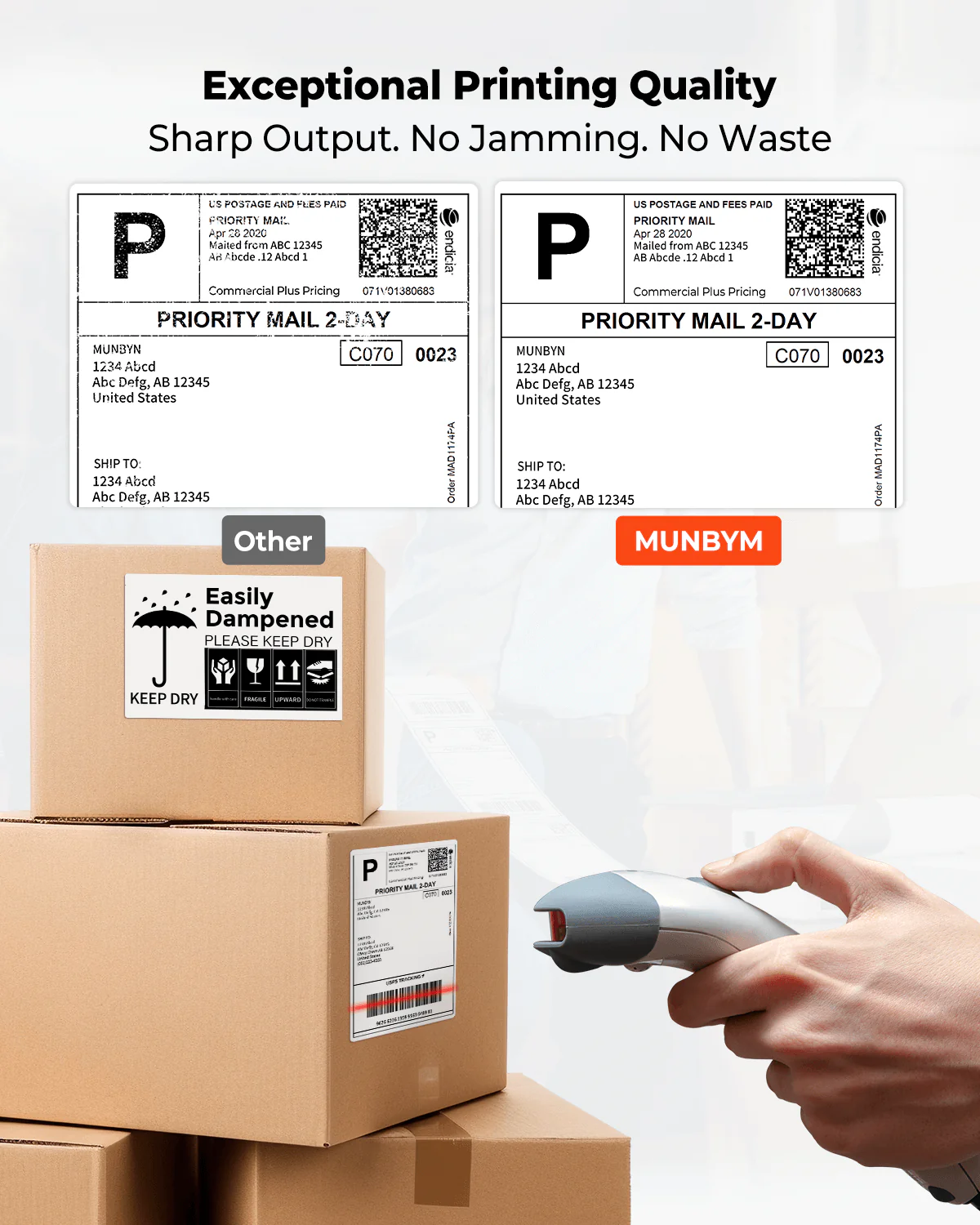 MUNBYN 4x6 Fan-Fold Direct Thermal Shipping Labels for Ecommerce Orders - Image 12