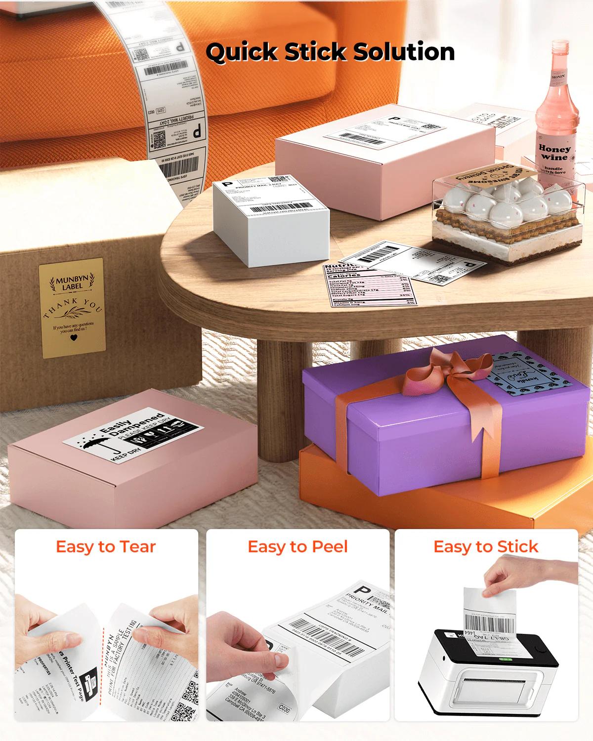 MUNBYN 4x6 Fan-Fold Direct Thermal Shipping Labels for Ecommerce Orders - Image 13