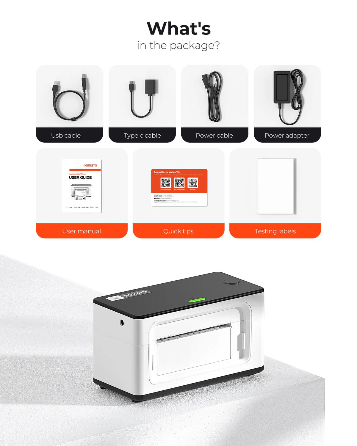 MUNBYN RW941AP AirPrint Thermal Label Printer for All-in-One Labelling - Image 12