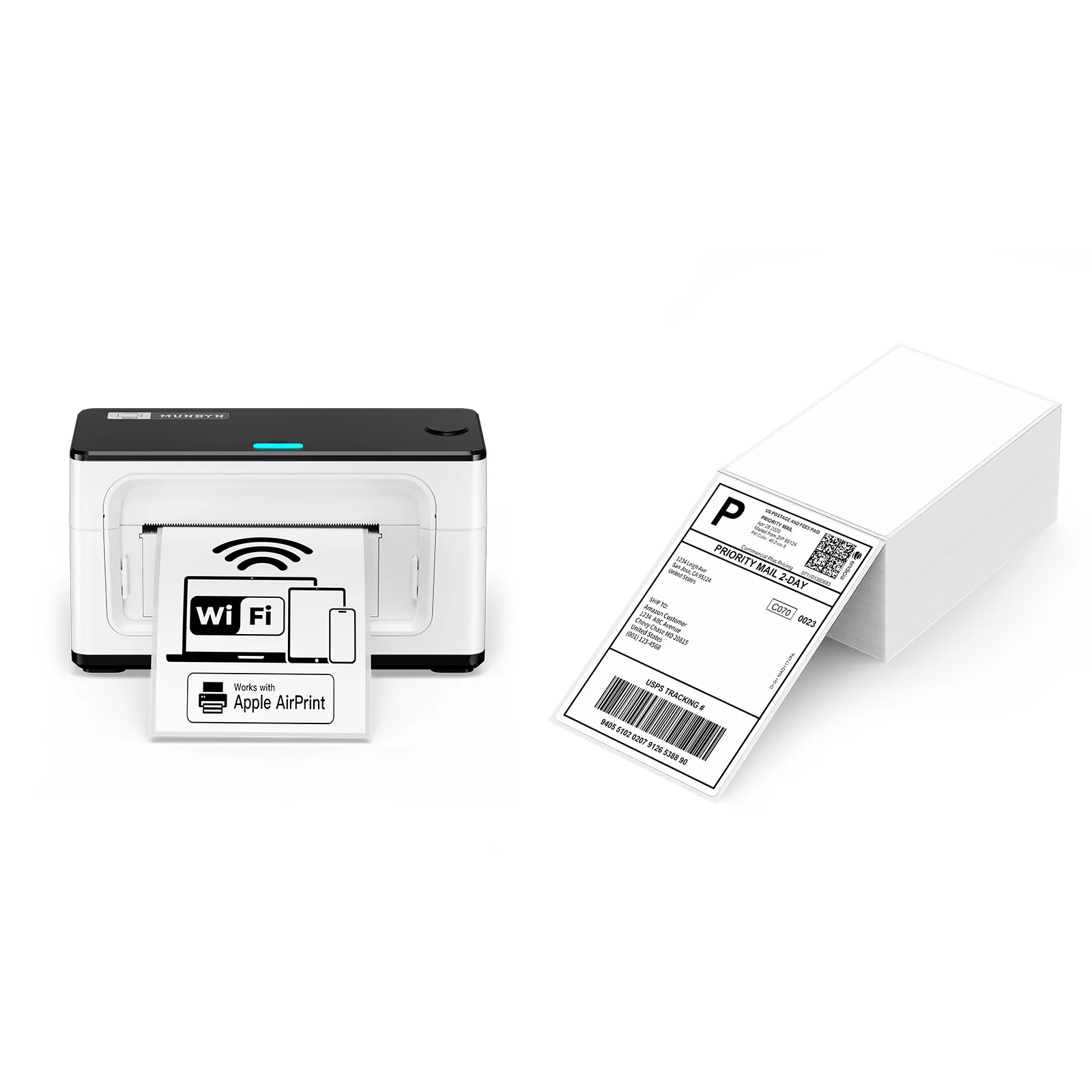 MUNBYN RW941AP AirPrint Thermal Label Printer for All-in-One Labelling - Image 3
