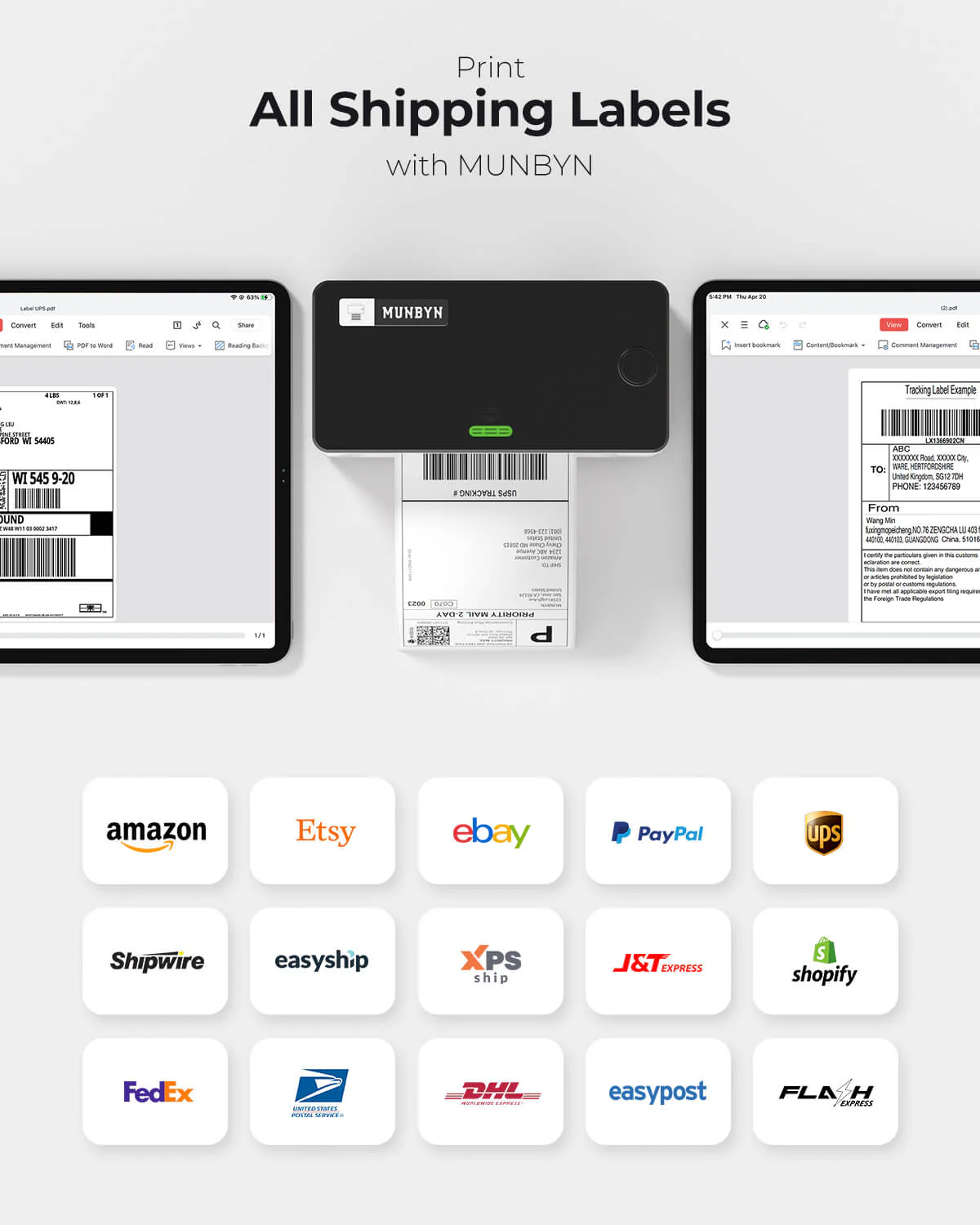 MUNBYN RW941AP AirPrint Thermal Label Printer for All-in-One Labelling - Image 9