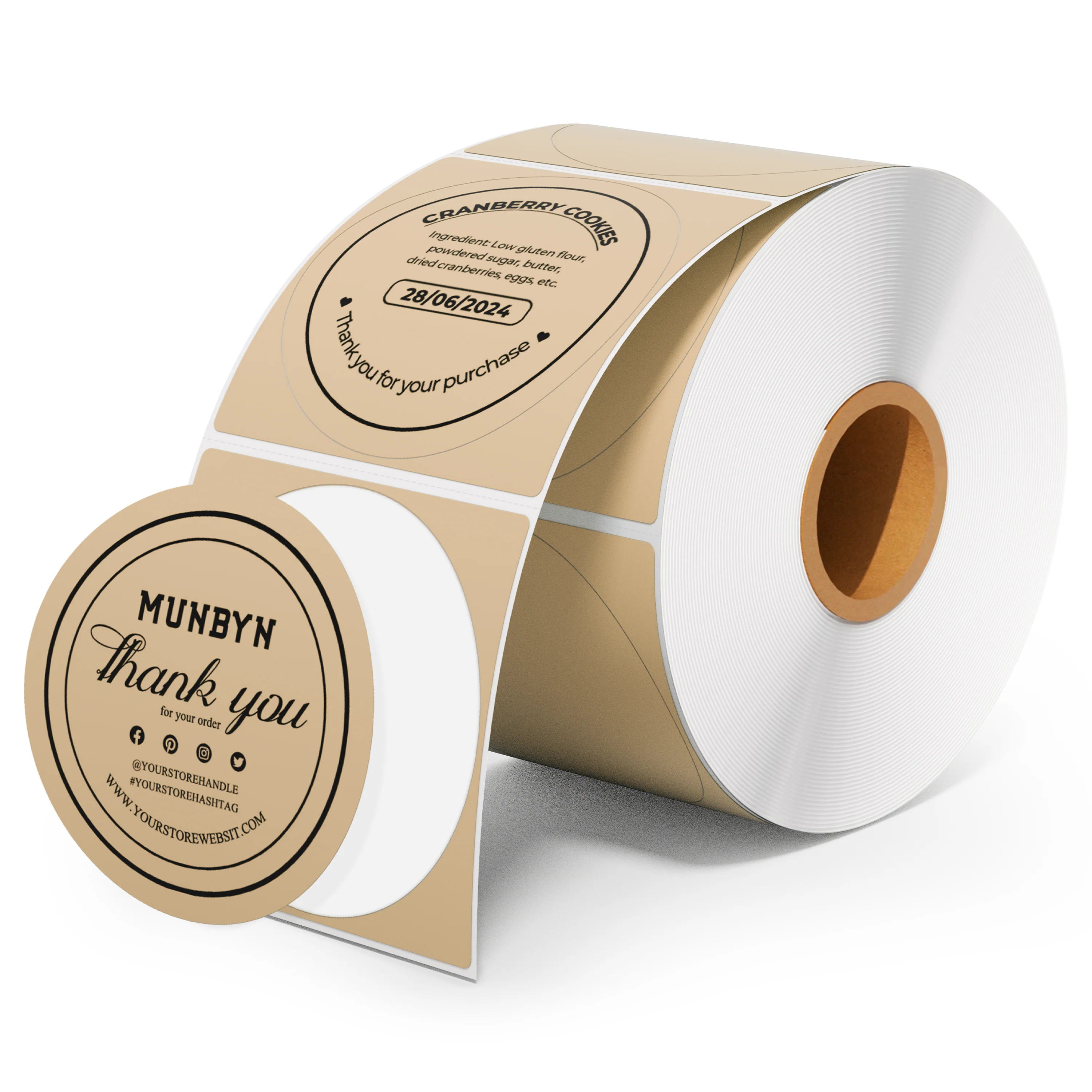 MUNBYN 403B Bluetooth Wireless Printer & Circle Sticker Labels Bakery Product Starter Kit - Image 2