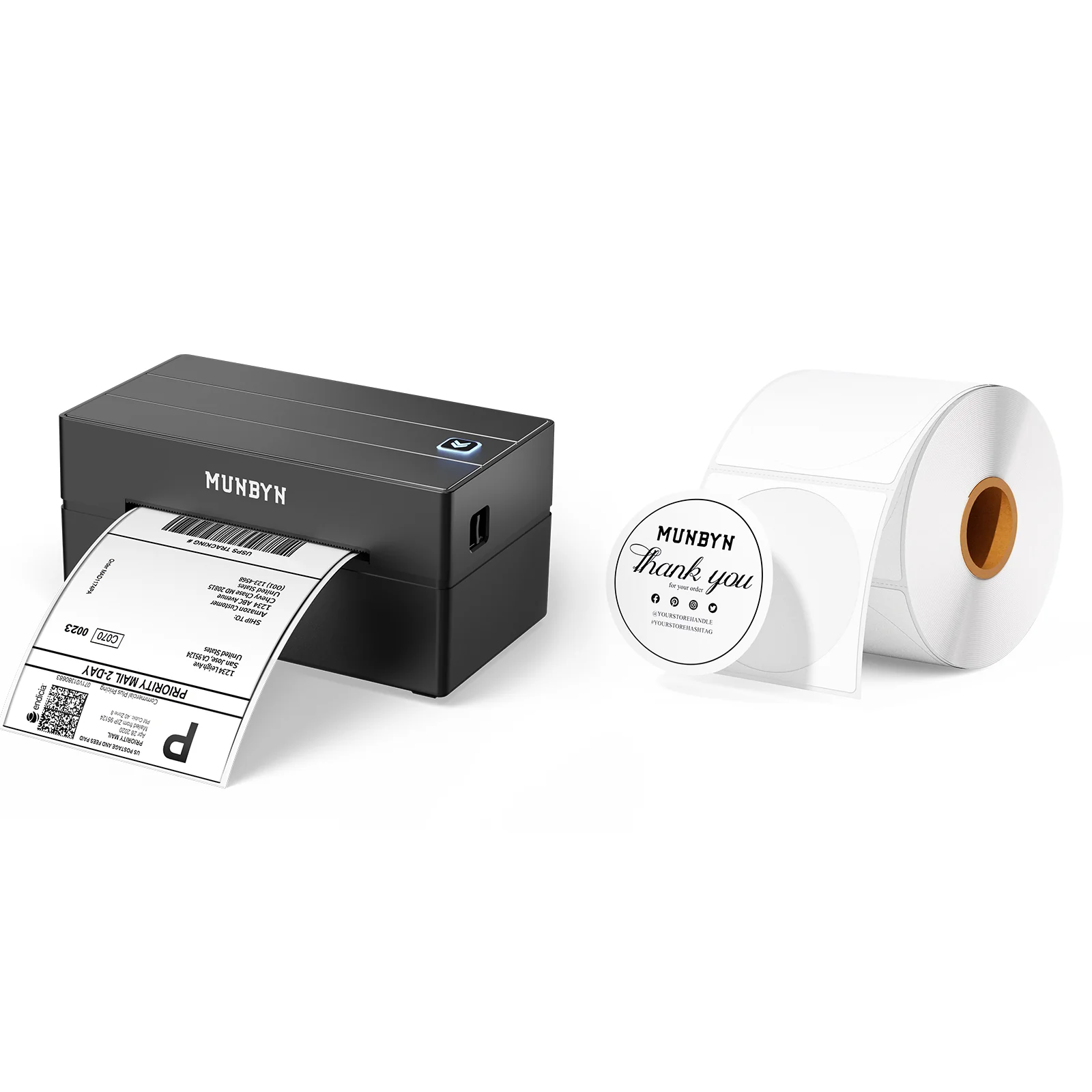 MUNBYN RW130B Bluetooth Thermal Label Printer for Starter Shipping and Basic Labels - Image 8