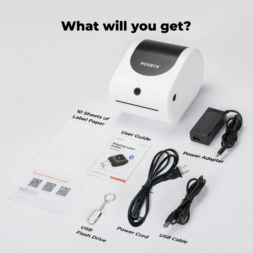MUNBYN RW411B Bluetooth 4x6 Thermal Label Printer with Paper Tray for Daily Shipping - Image 12