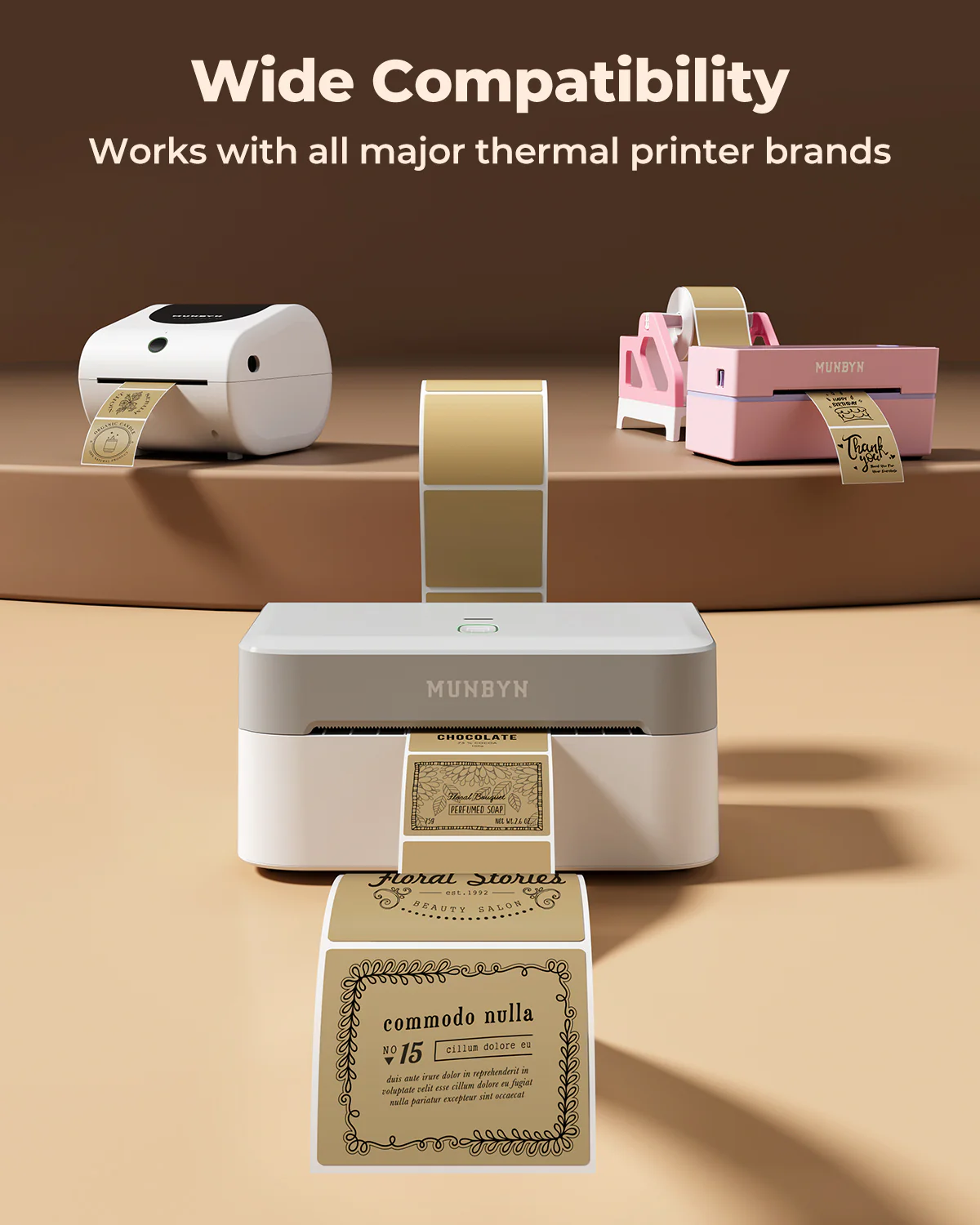 MUNBYN RealWriter 403B Bluetooth Printer & 2x2 Square Labels Candle Packaging Branding Kit - Image 3