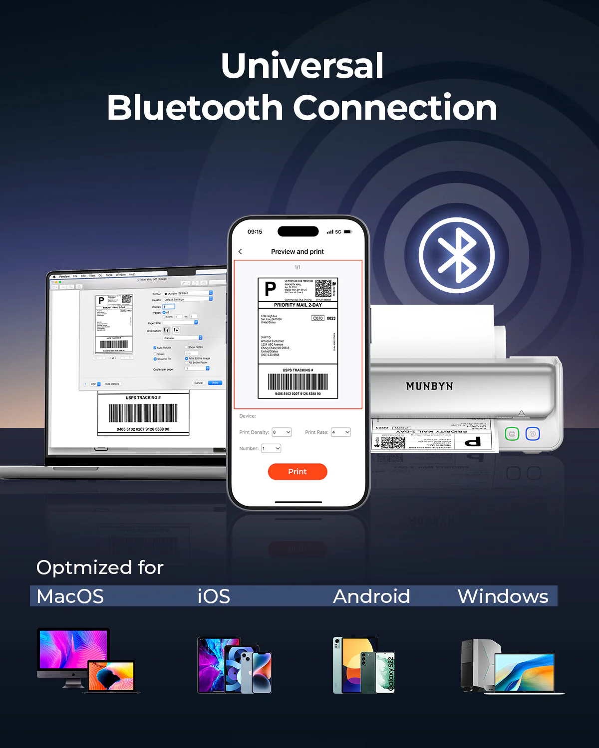 MUNBYN RealWriter 405B Bluetooth Printer & Circle Labels Bakery Pro Kit - Image 10