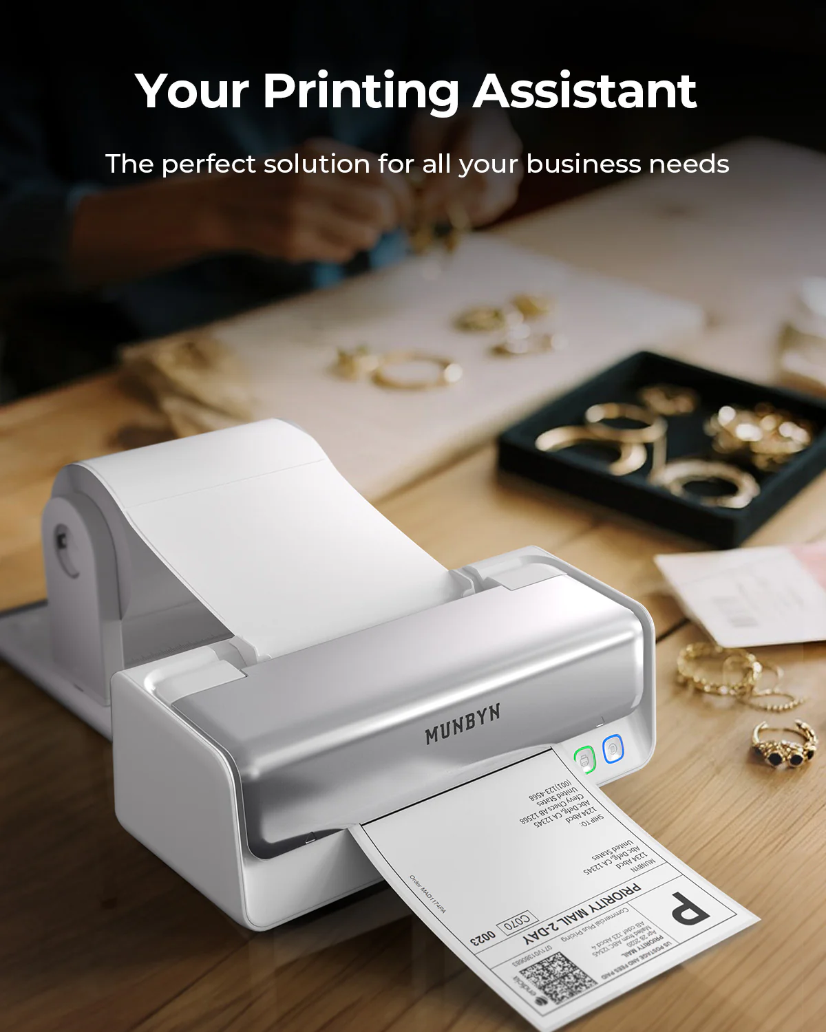 MUNBYN RealWriter 405B Bluetooth Printer & Circle Labels Bakery Pro Kit - Image 14
