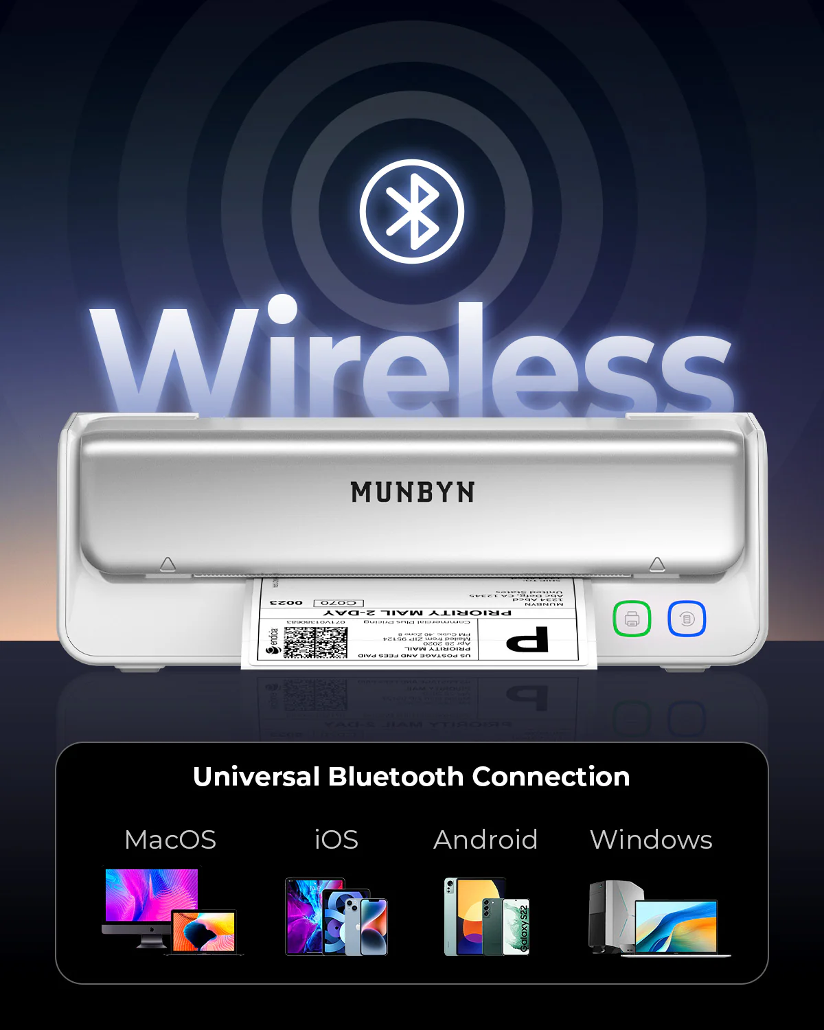 MUNBYN RealWriter 405B Bluetooth Printer & Circle Labels Bakery Pro Kit - Image 6