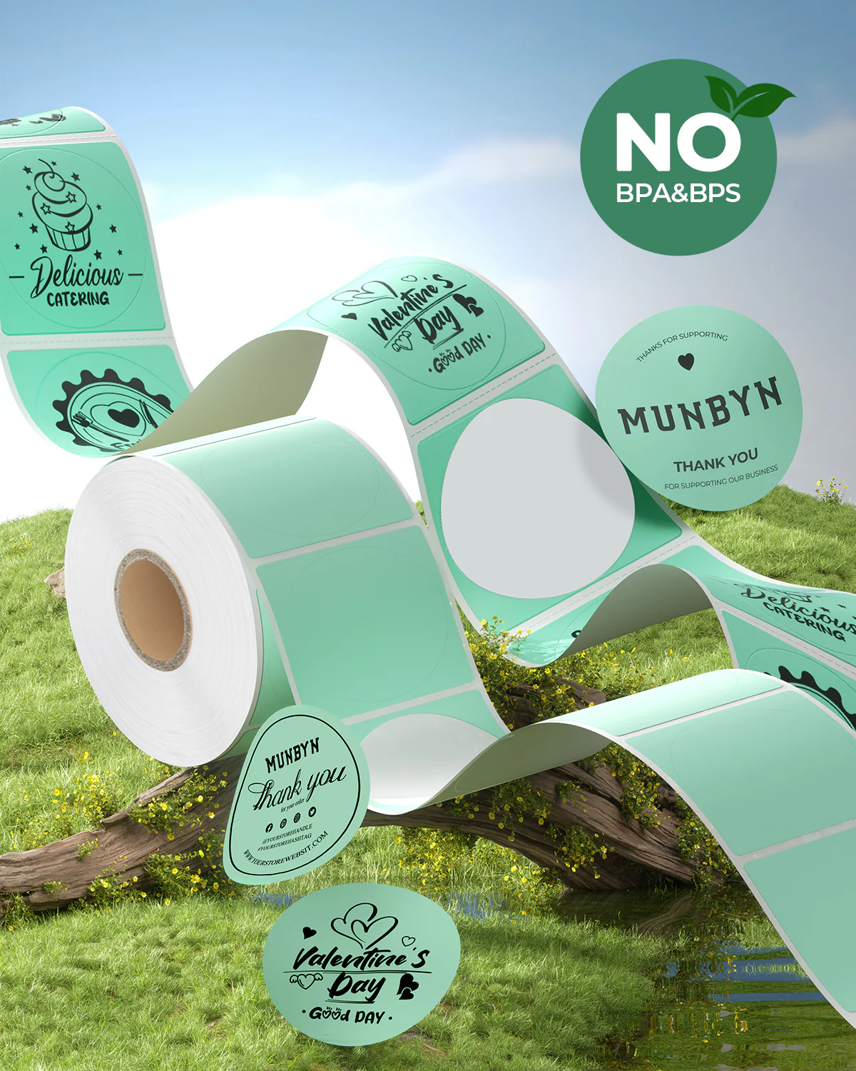 MUNBYN 2" Circle Thermal Labels Mix Pack for Product and Logo Stickers - Image 28