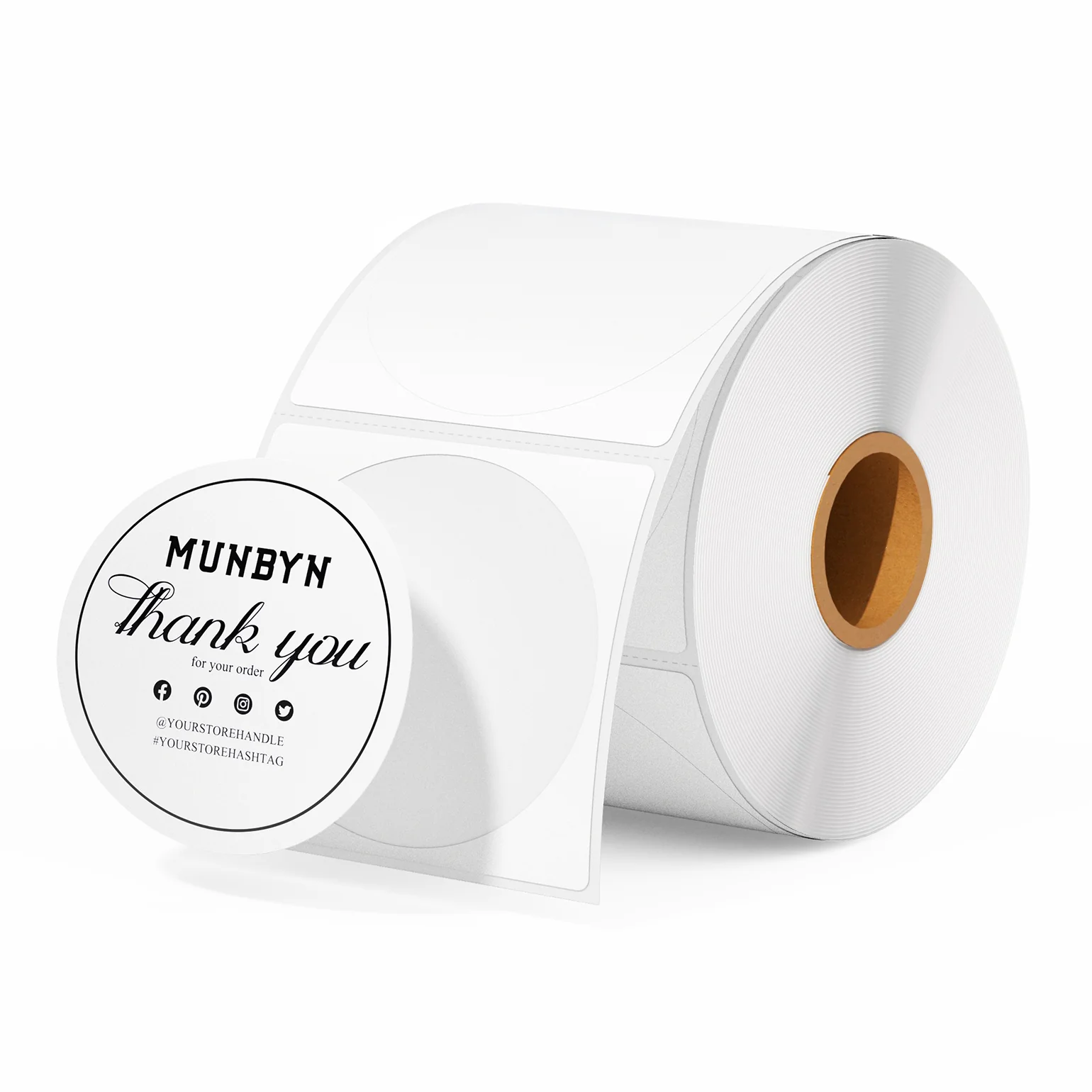 MUNBYN RealWriter 402B Bluetooth Printer & Circle Labels Clothing Packaging Branding Kit - Image 2