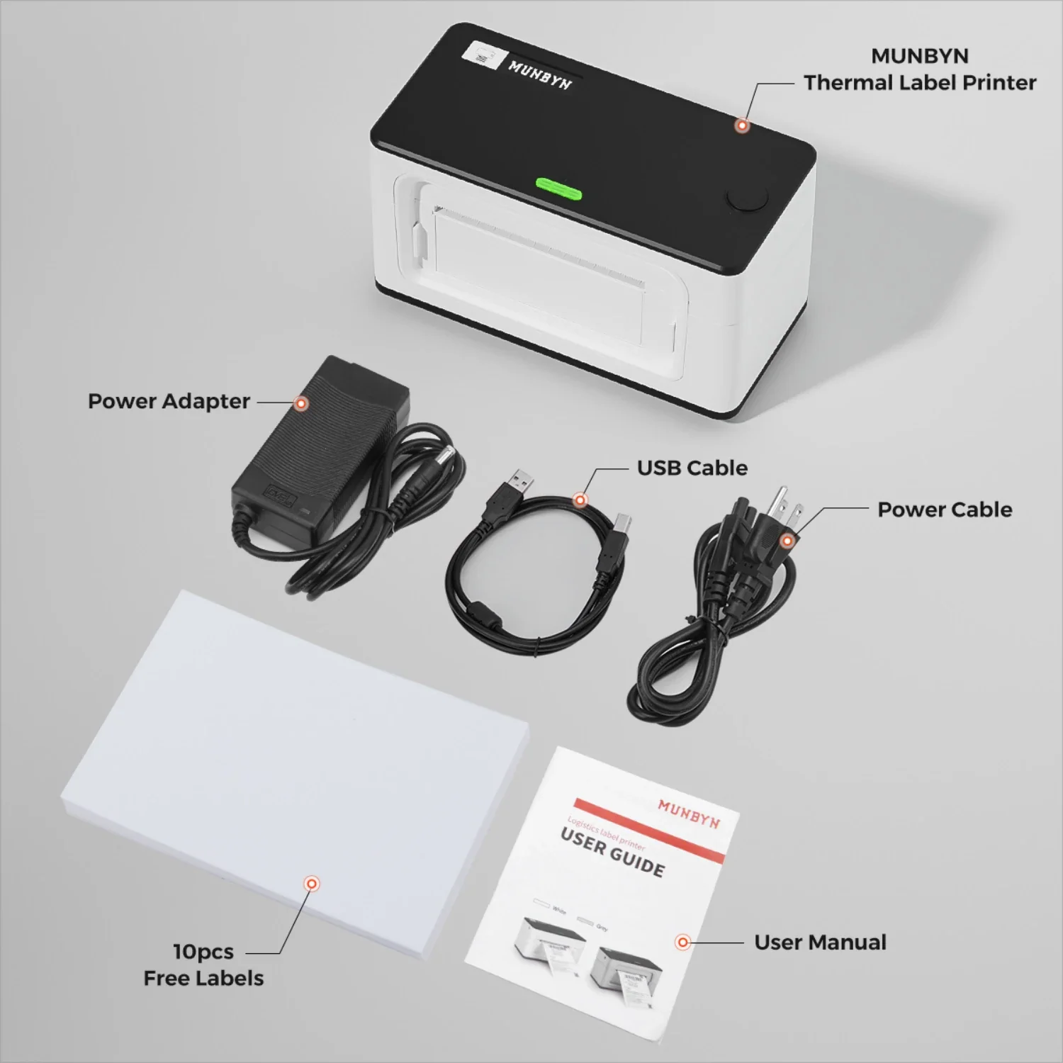 MUNBYN RW941B Bluetooth Thermal Label Printer for High-Volume Shipping - Image 12