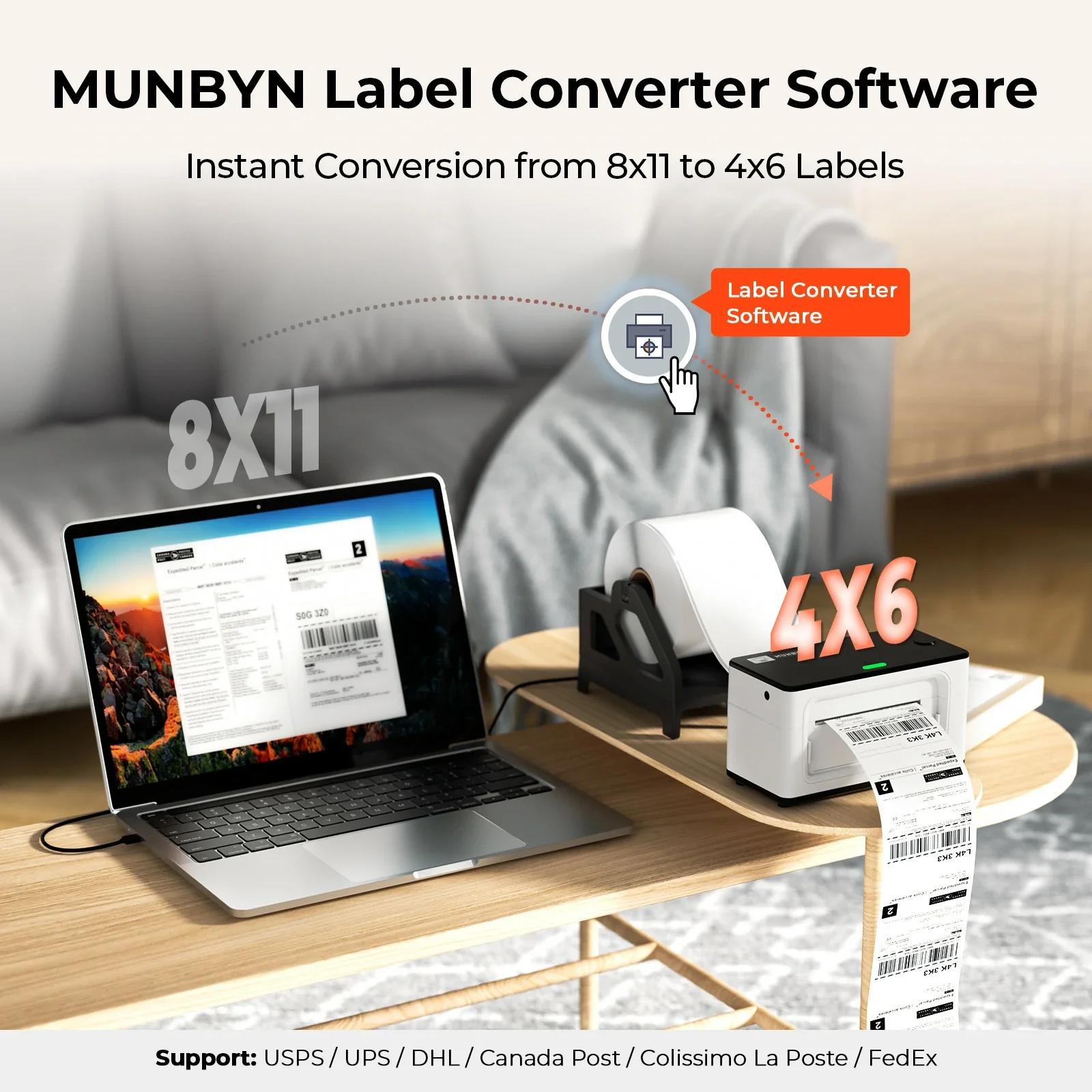 MUNBYN RW941B Bluetooth Thermal Label Printer for High-Volume Shipping - Image 8