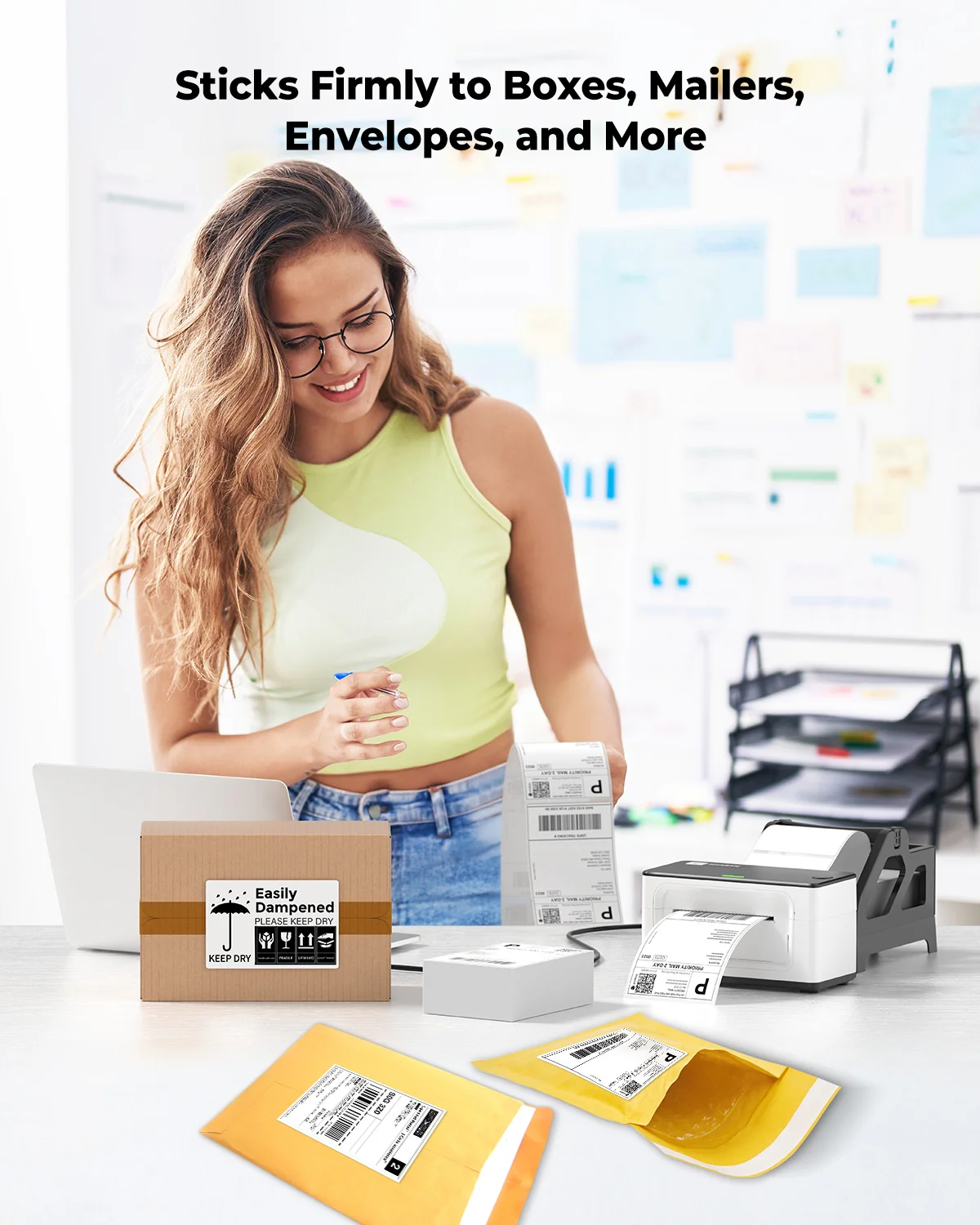 MUNBYN RealWriter 402B Bluetooth Printer & 4x6 Fanfold Labels Clothing Shipping Fast Kit - Image 12