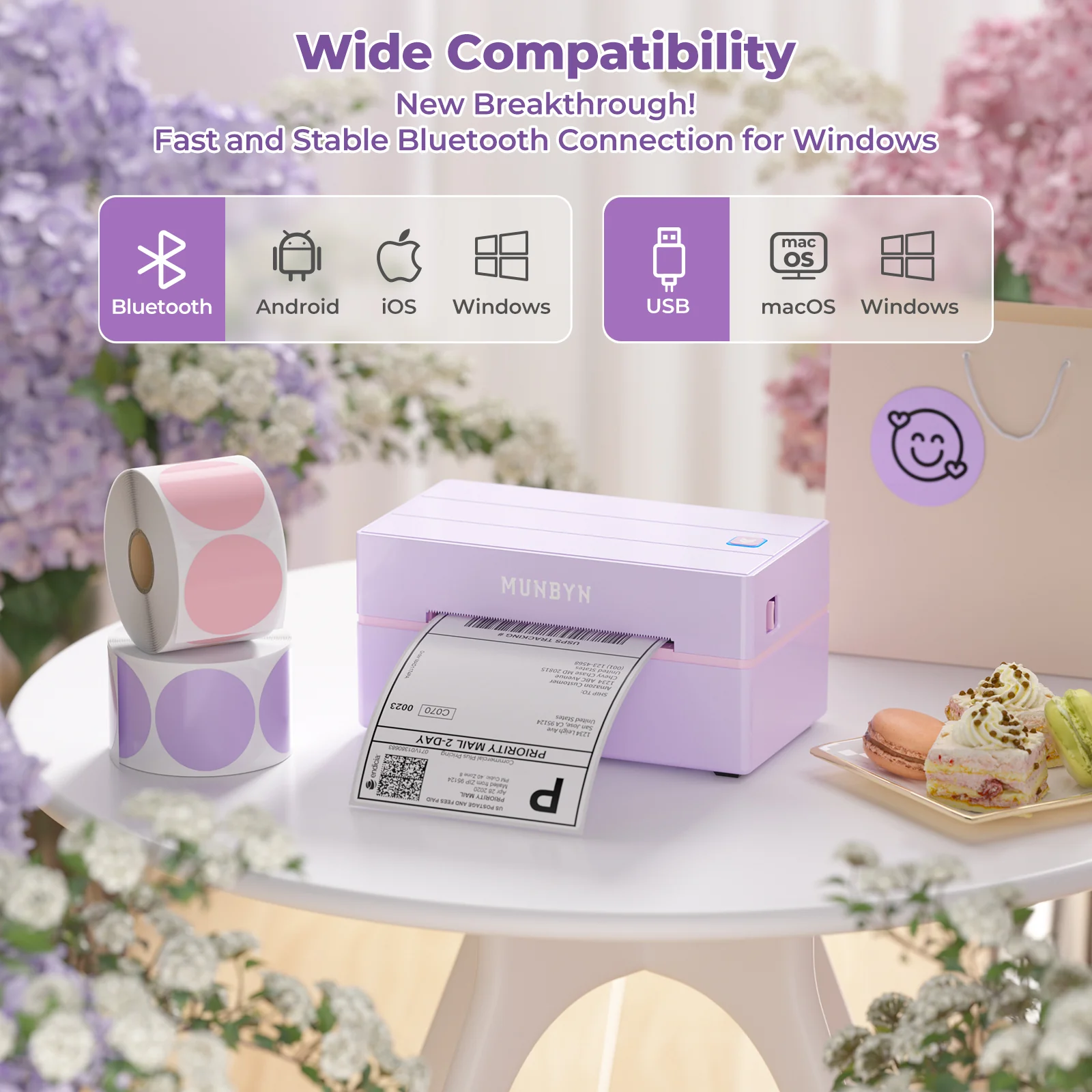 MUNBYN RealWriter 130B Wireless Printer & Morandi Labels Etsy Packaging & Branding Classic Kit - Image 8
