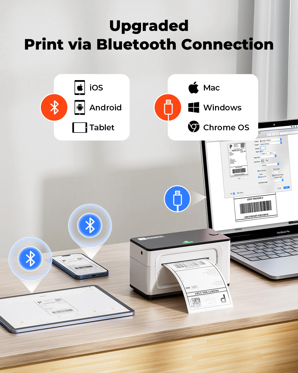 MUNBYN RealWriter 941BP 300DPI Printer & Circle Labels Etsy Product Labeling Ultra HD Kit - Image 4