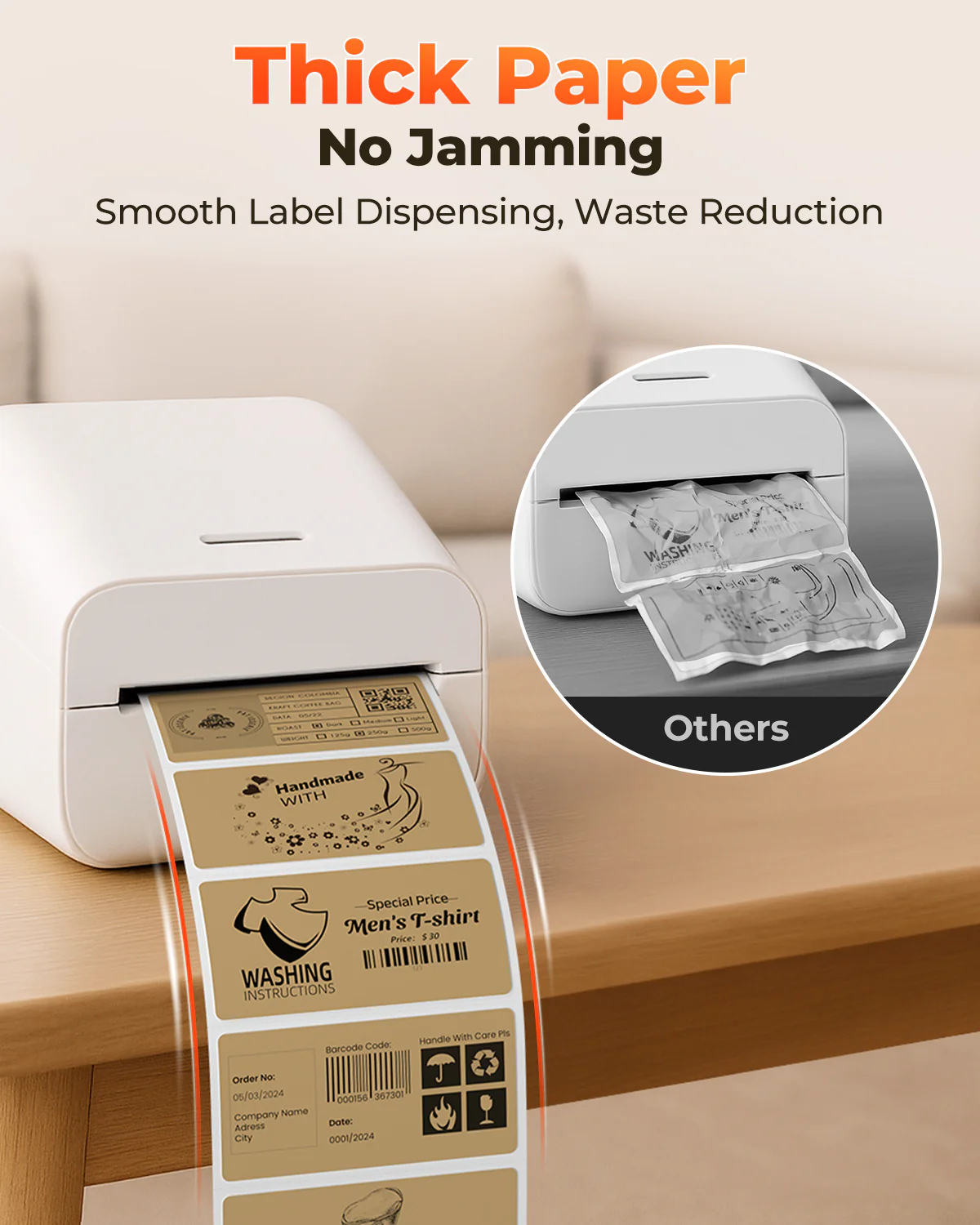 MUNBYN RealWriter 403B Bluetooth Printer & 4x2 Labels Handmade Product Starter Kit - Image 9