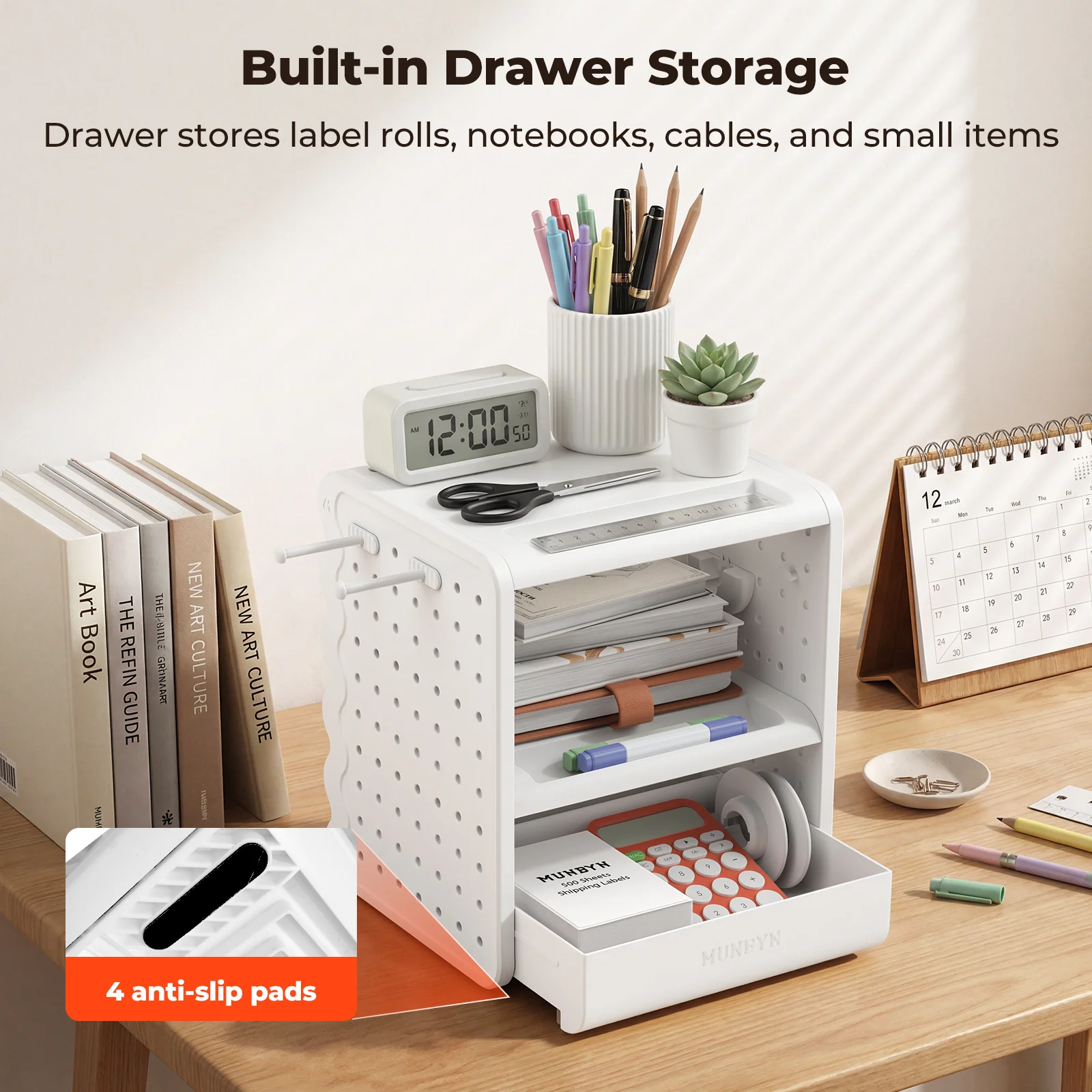 MUNBYN ILH03 5-in-1 Label Holder and Desk Organizer - Image 5