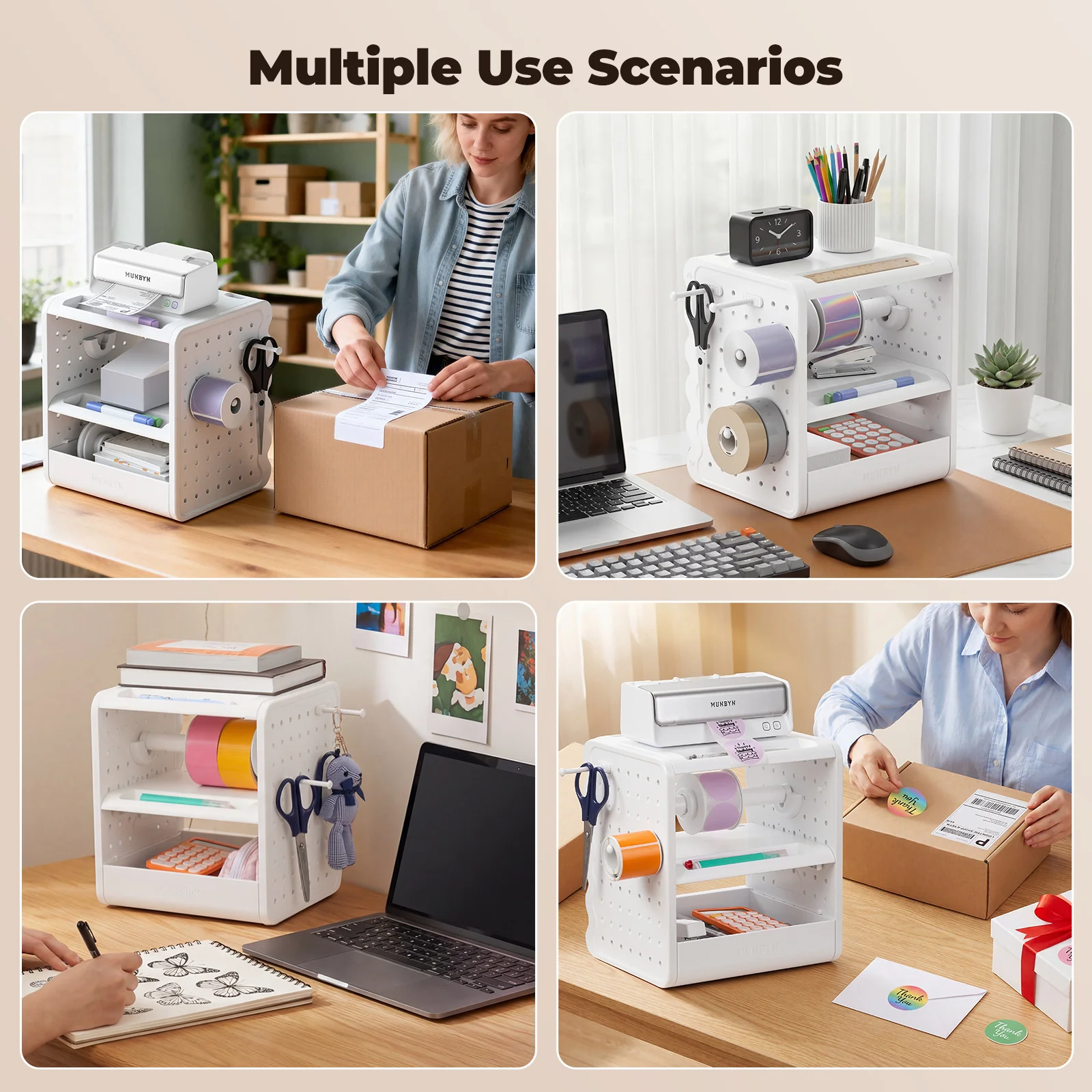 MUNBYN ILH03 5-in-1 Label Holder and Desk Organizer - Image 8
