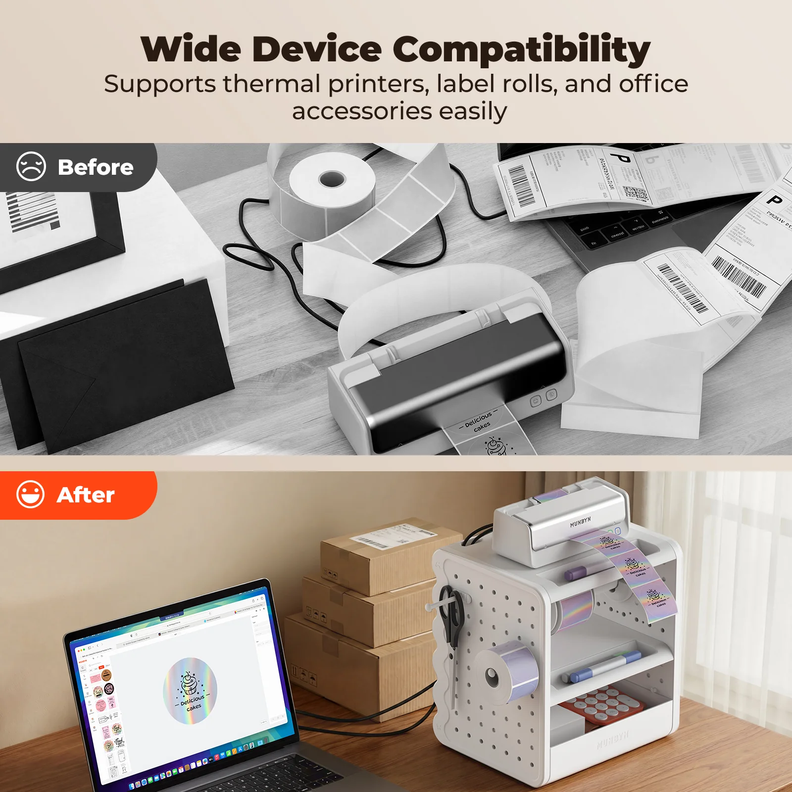 MUNBYN ILH03 5-in-1 Label Holder and Desk Organizer - Image 9