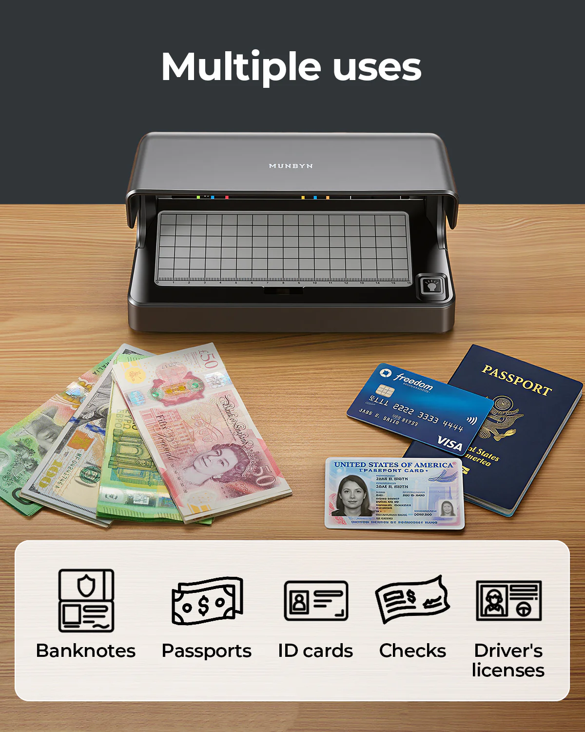 MUNBYN IMC26 Money Detector for Business Cash Verification - Image 3