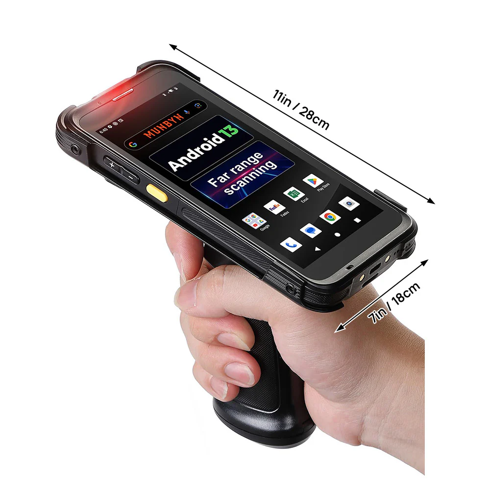 MUNBYN IPDA101P Android Barcode Scanner with Pistol Grip - Image 8