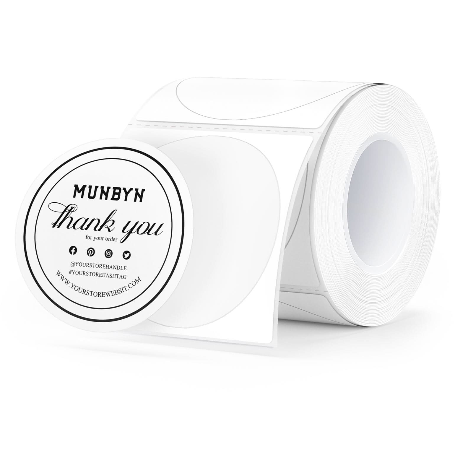 MUNBYN 2" Circle Direct Thermal Labels for Product, Logo and Multi-Purpose Stickers