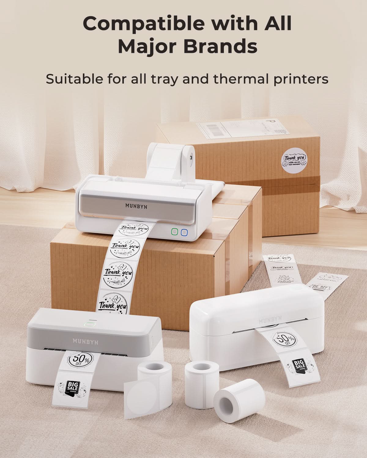MUNBYN 2" Circle Direct Thermal Labels for Product, Logo and Multi-Purpose Stickers - Image 3