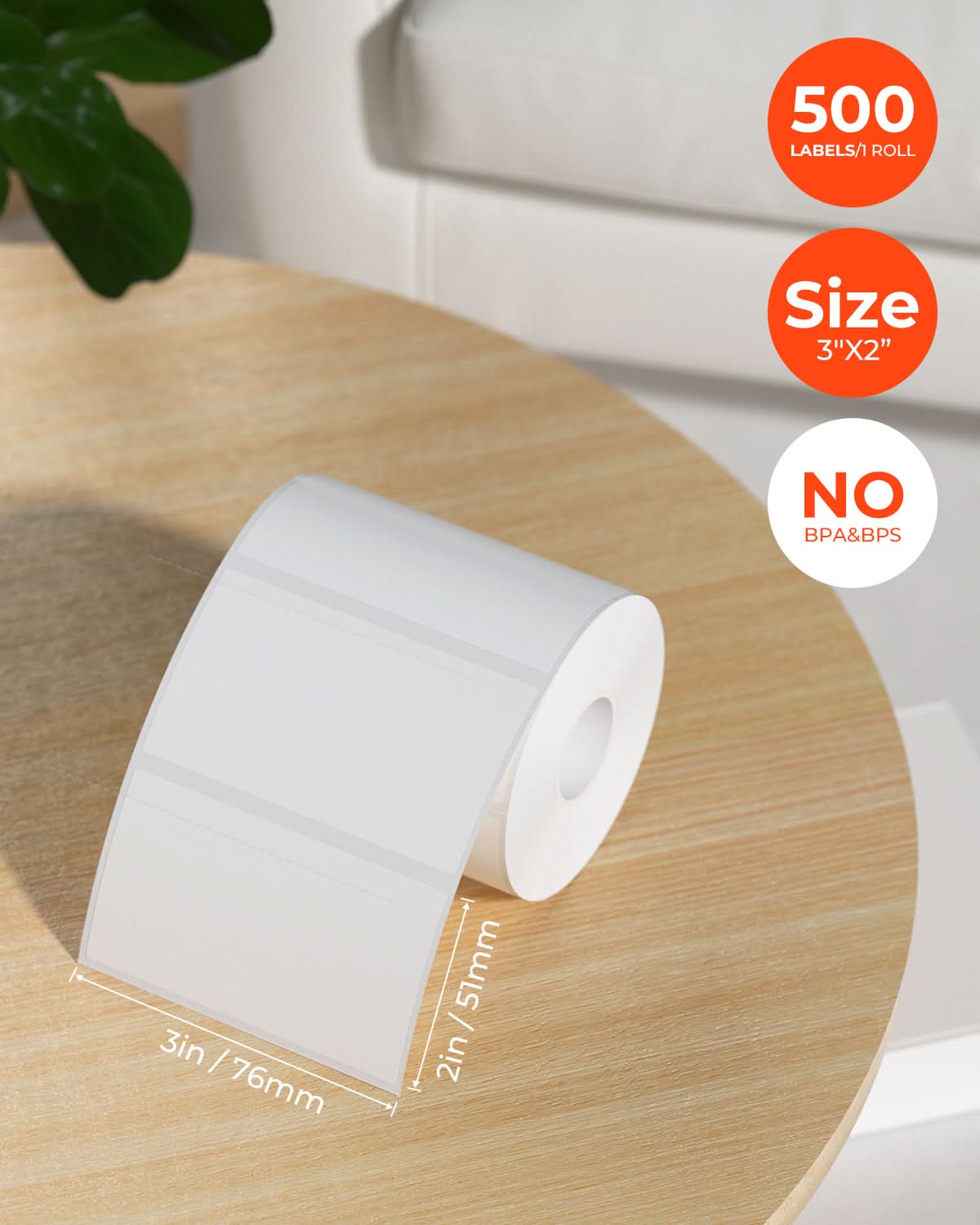 MUNBYN 3" x 2" Rectangle Thermal Labels for Barcode, Address and Multi-Purpose Use - Image 3