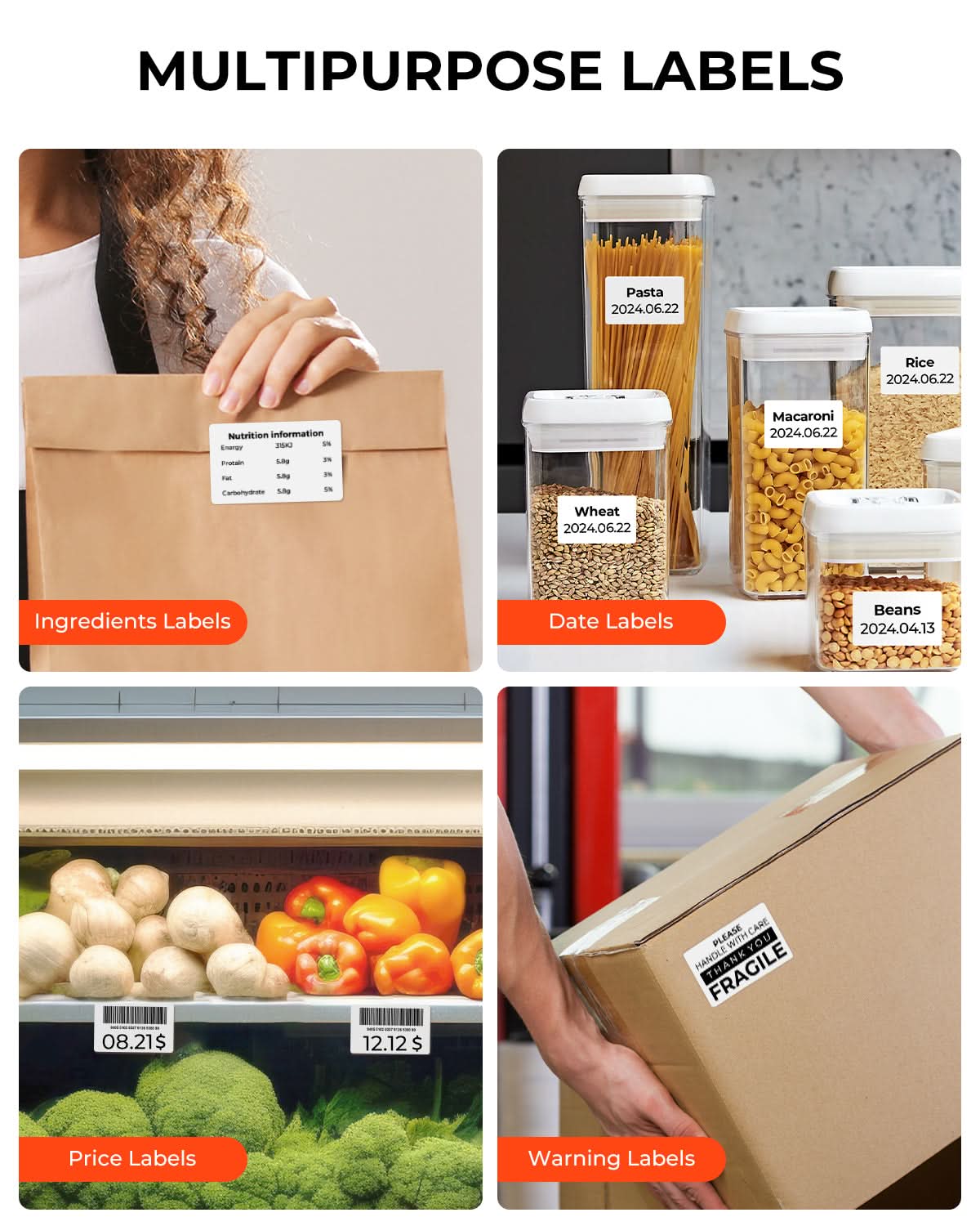 MUNBYN 3" x 2" Rectangle Thermal Labels for Barcode, Address and Multi-Purpose Use - Image 4