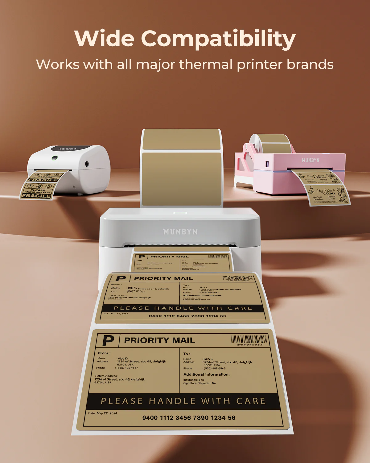 MUNBYN 4" x 2" & 4" x 3"Rectangle Thermal Labels for Barcode, Address and Multi-Purpose Use - Image 13