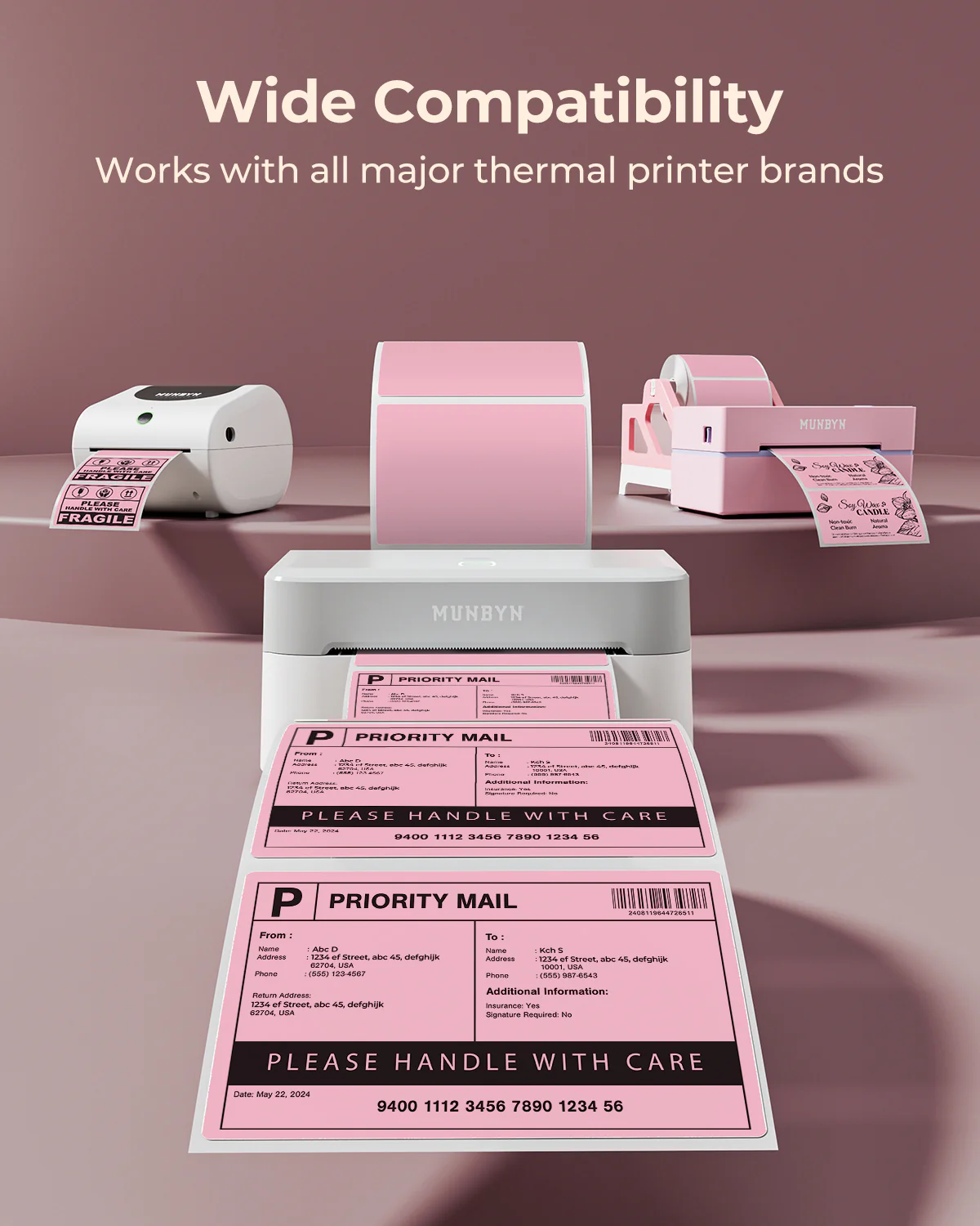 MUNBYN 4" x 2" & 4" x 3"Rectangle Thermal Labels for Barcode, Address and Multi-Purpose Use - Image 4