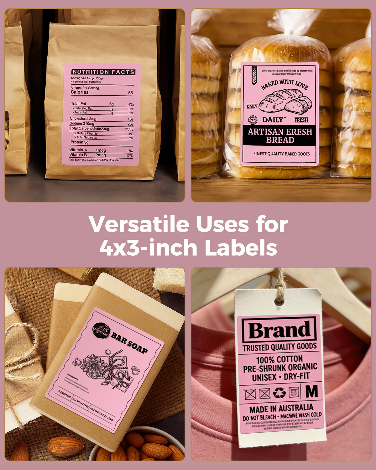 MUNBYN 4" x 2" & 4" x 3"Rectangle Thermal Labels for Barcode, Address and Multi-Purpose Use - Image 9
