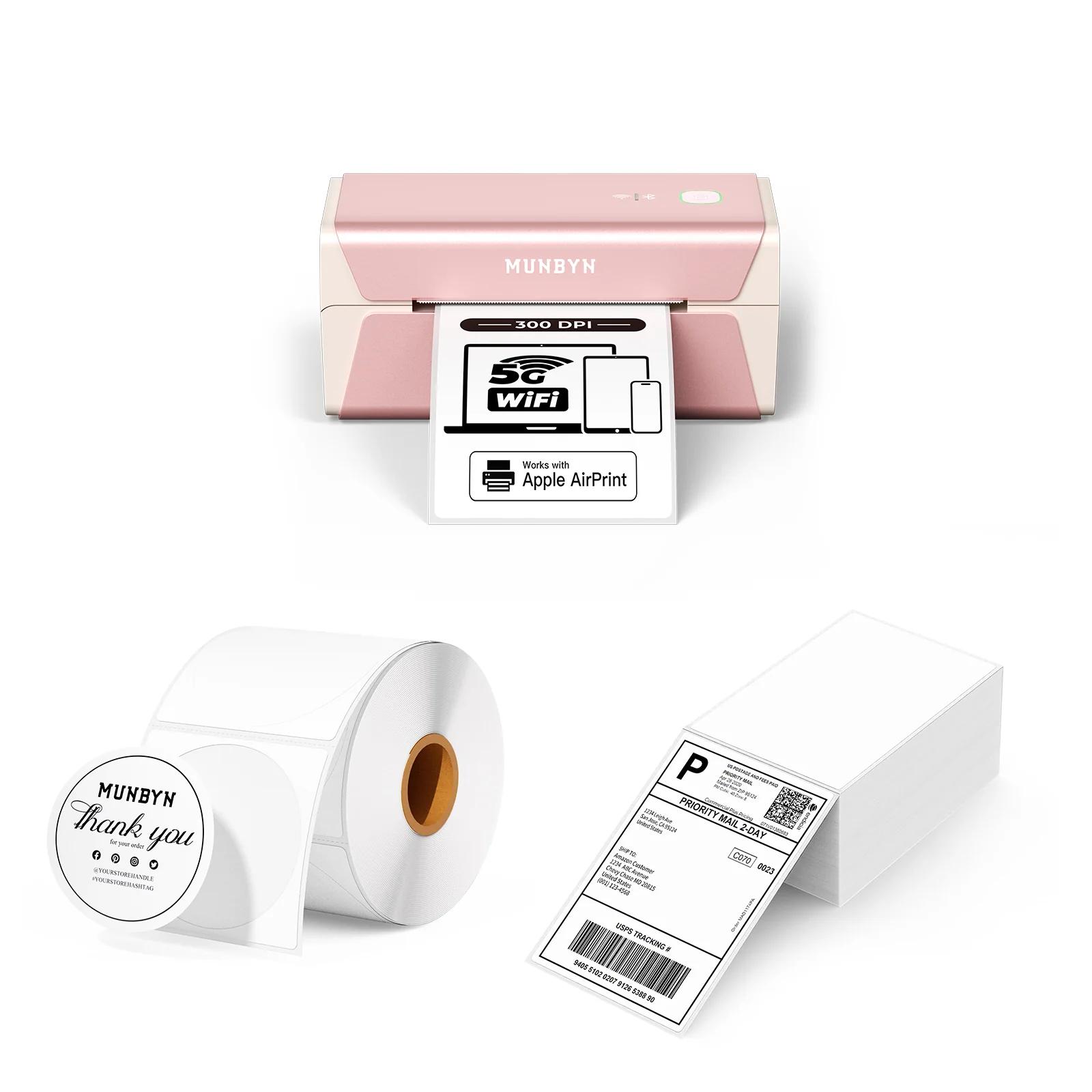 MUNBYN RW401AP AirPrint Thermal Label Printer Kit for Premium Product Labels - Image 11