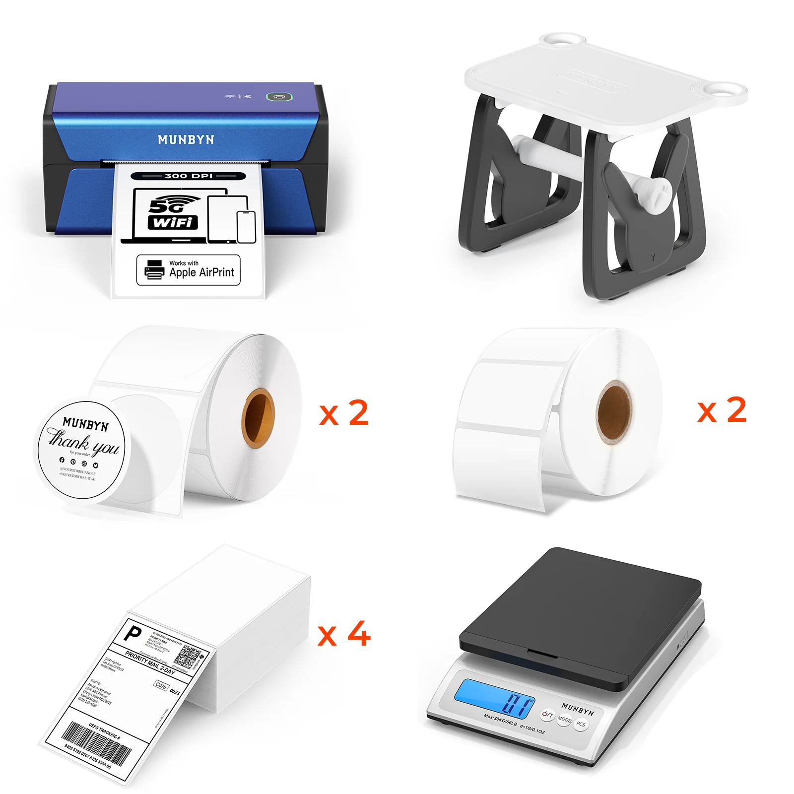 MUNBYN RW401AP AirPrint Thermal Label Printer Kit for Premium Product Labels - Image 3