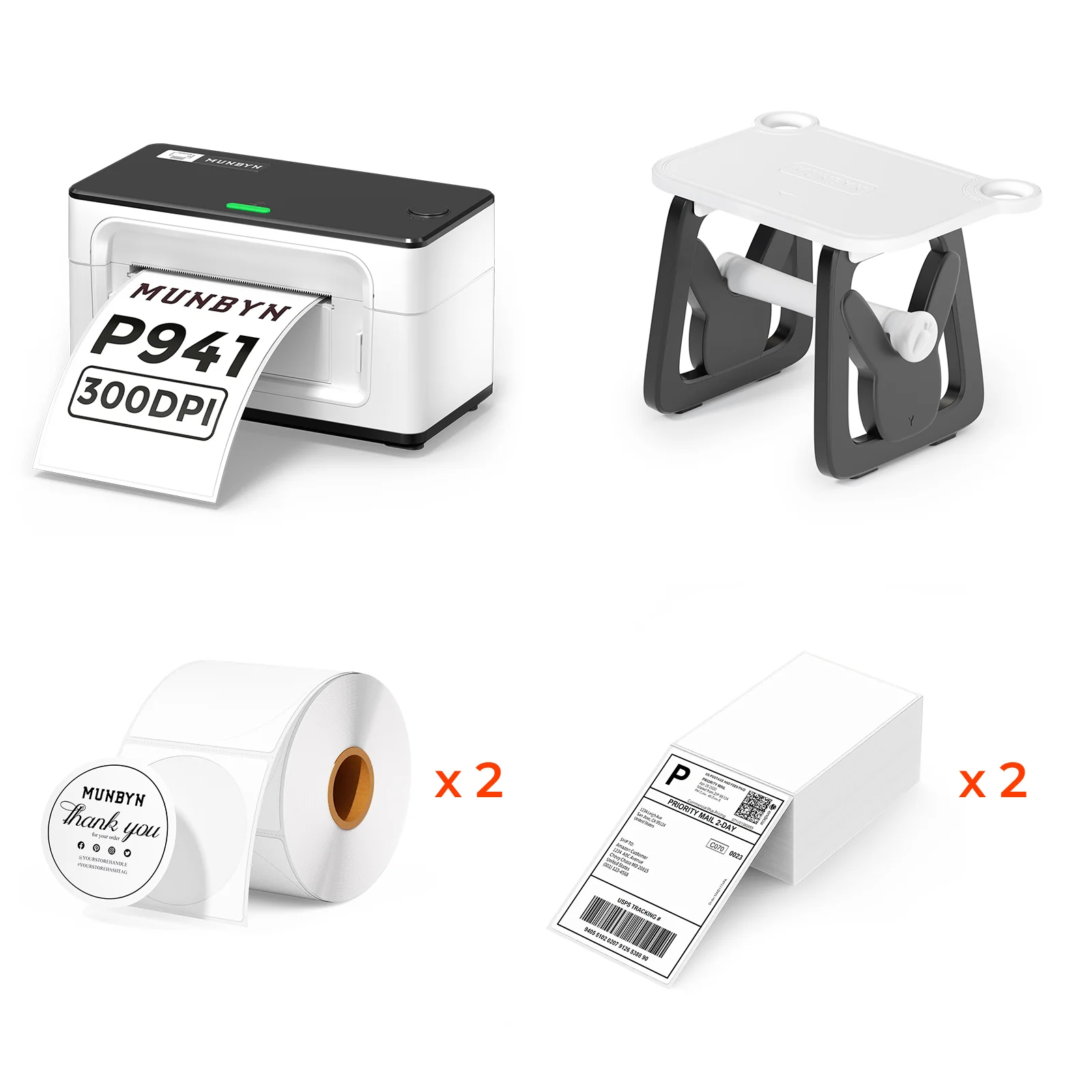 MUNBYN RW941BP 300DPI Bluetooth Thermal Label Printer Kit for Premium Small Business Labelling - Image 6