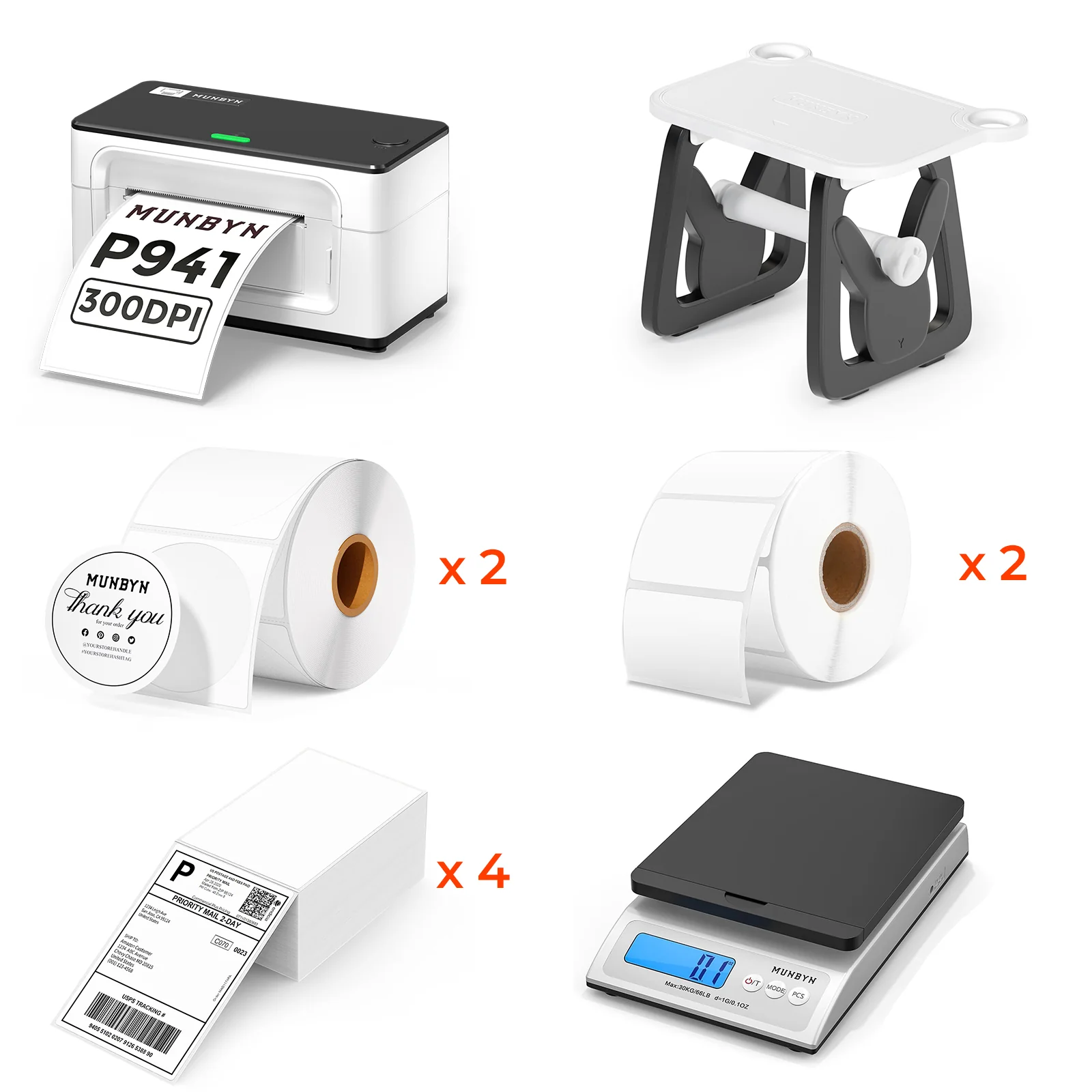 MUNBYN RW941BP 300DPI Bluetooth Thermal Label Printer Kit for Premium Small Business Labelling - Image 7