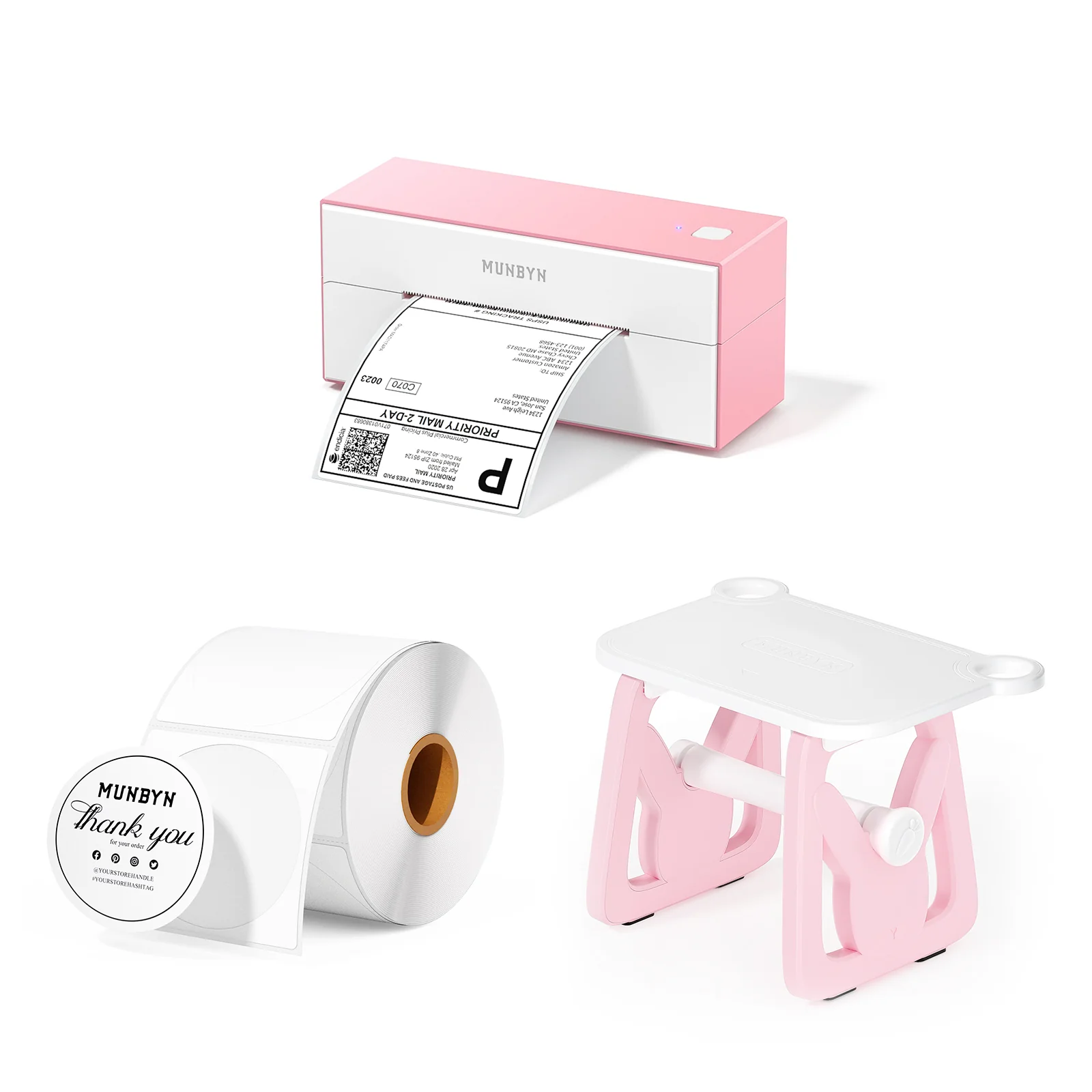 MUNBYN RW129B Bluetooth Thermal Label Printer Kit for Starter Small Business Labelling