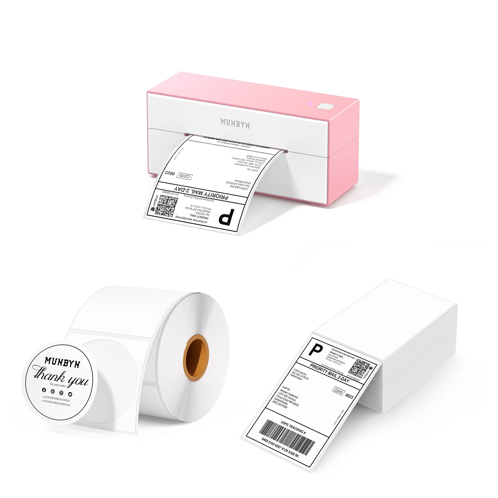 MUNBYN RW129B Bluetooth Thermal Label Printer Kit for Starter Small Business Labelling - Image 2
