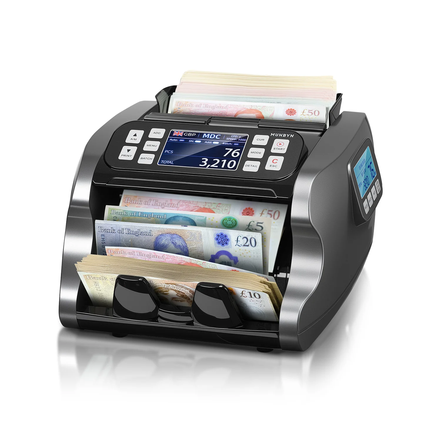 MUNBYN IMC22 Mixed Denomination Money Counter Machine for Business & Merchant